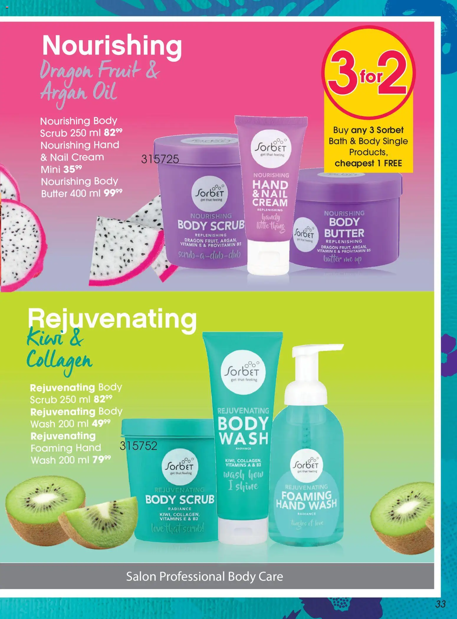 New Clicks catalogue – valid from 21.05.2026 | Page: 33 | Products: Kiwi, Cream, Body wash, Scrub