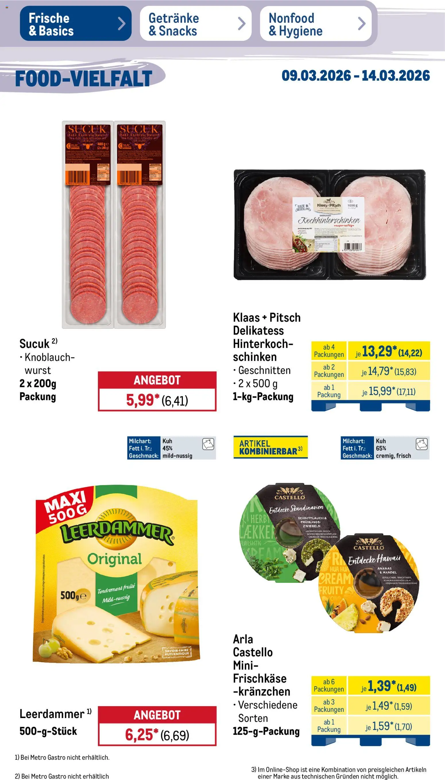Metro Prospekt 	 – gültig ab 09.03.2026 | Seite: 17 | Produkte: Ananas, Leerdammer, Schinken, Frischkase