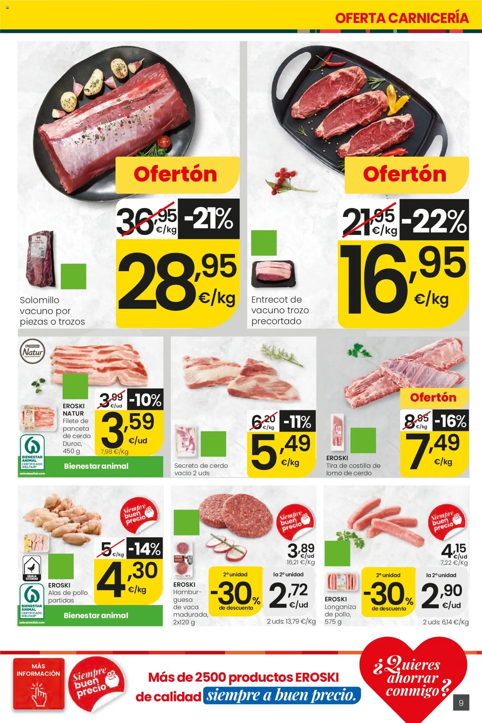 Eroski Ofertones de verano │ válido desde el 28.05.2026 | Página: 9 | Productos: Ηλεκτρικός φούρνος, Cerdo, Longaniza, Filete