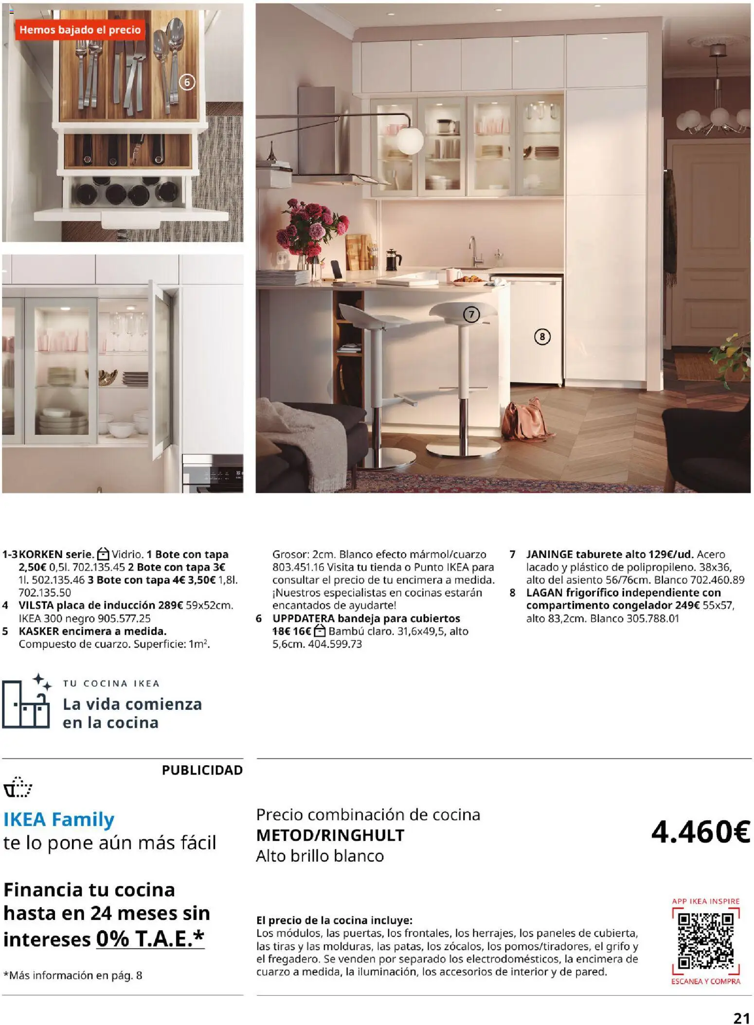 Catálogo IKEA Cocinas │ válido desde el 01/02/2026 | Página: 21 | Productos: Placa de inducción, Té, Congelador, Bandeja