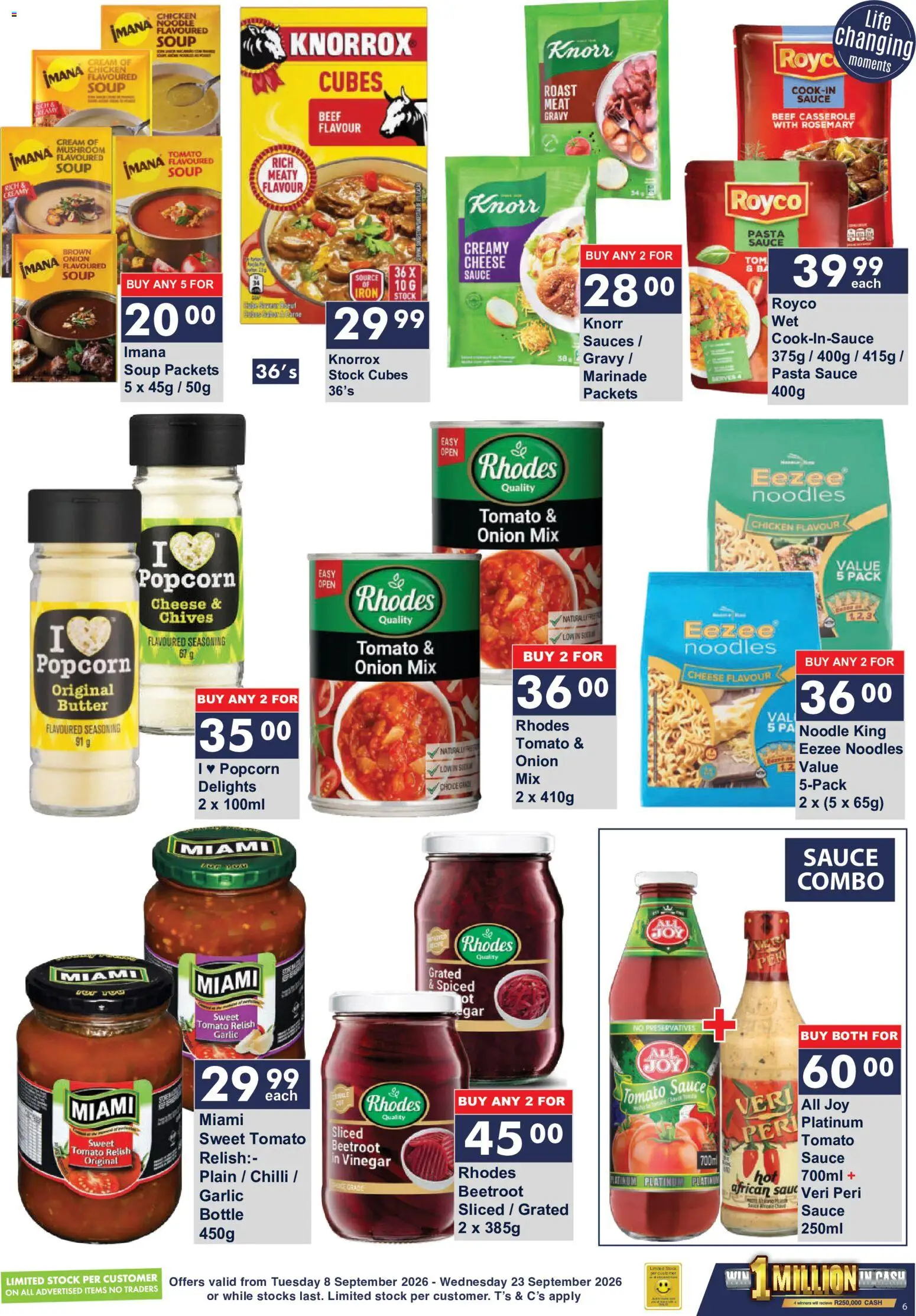 New President Hyper catalogue – valid from 08/09/2026 | Page: 6 | Products: Noodles, Popcorn, Tomato sauce, Sauce