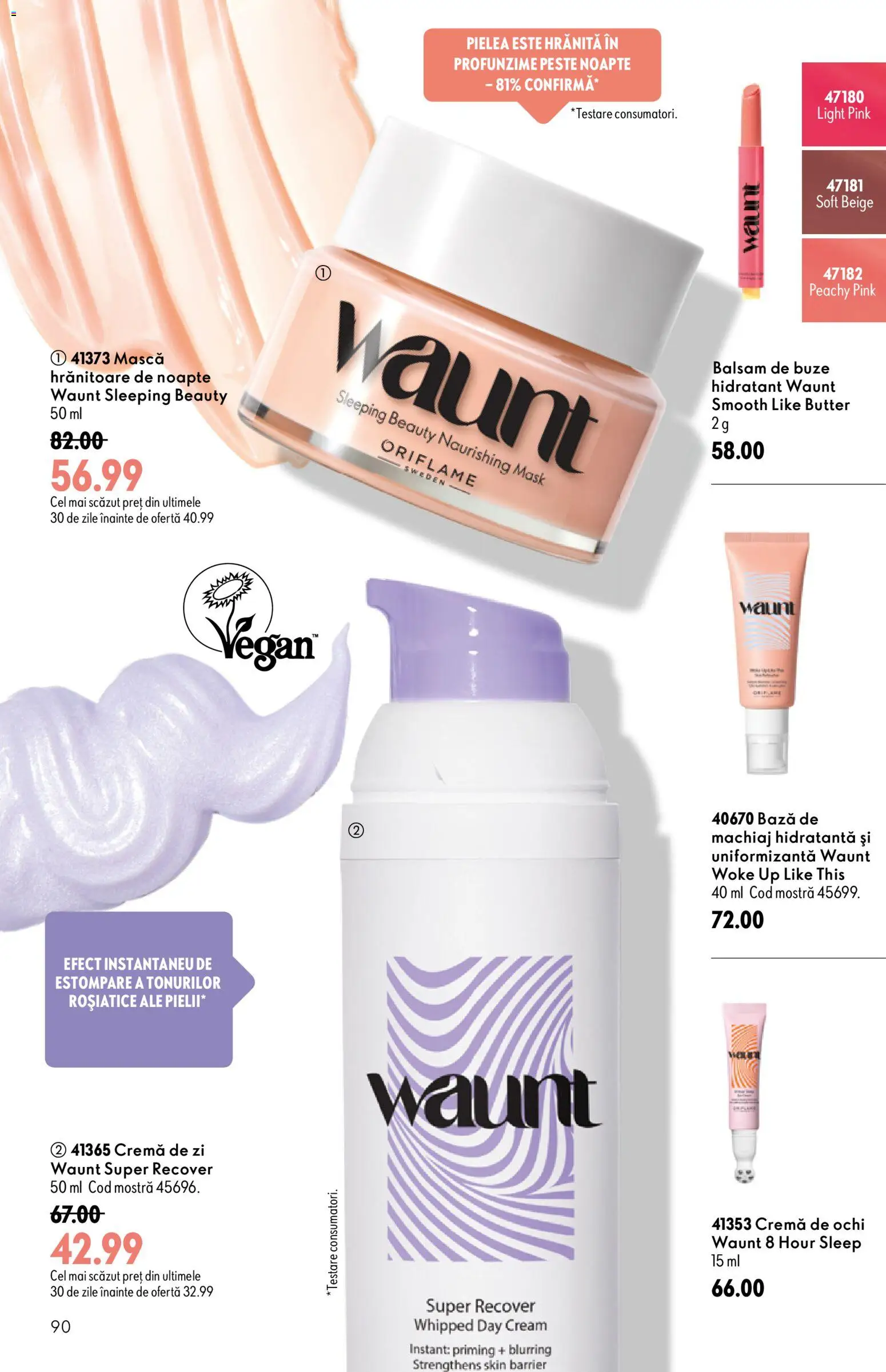 Noul catalog Oriflame – valabil de la 08.07.2026 | Pagină: 90 | Produse: Bază de machiaj, Cremă de zi, Machiaj, Cremă