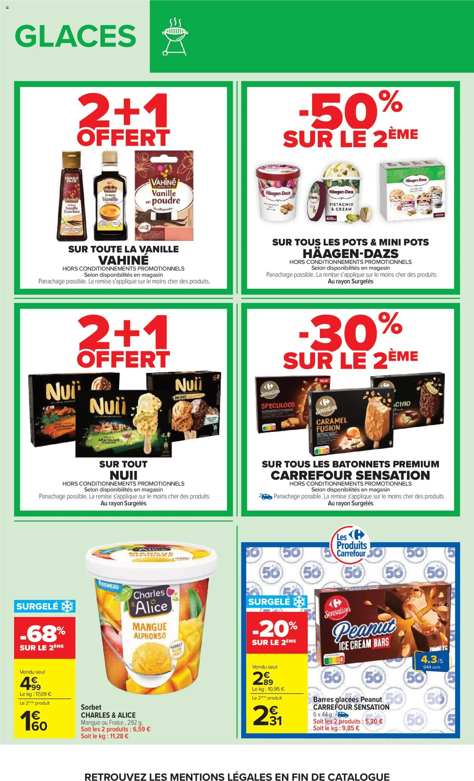 {H1} | Page: 20 | Produits: Glaces, Mangue, Poudre, Bourbon