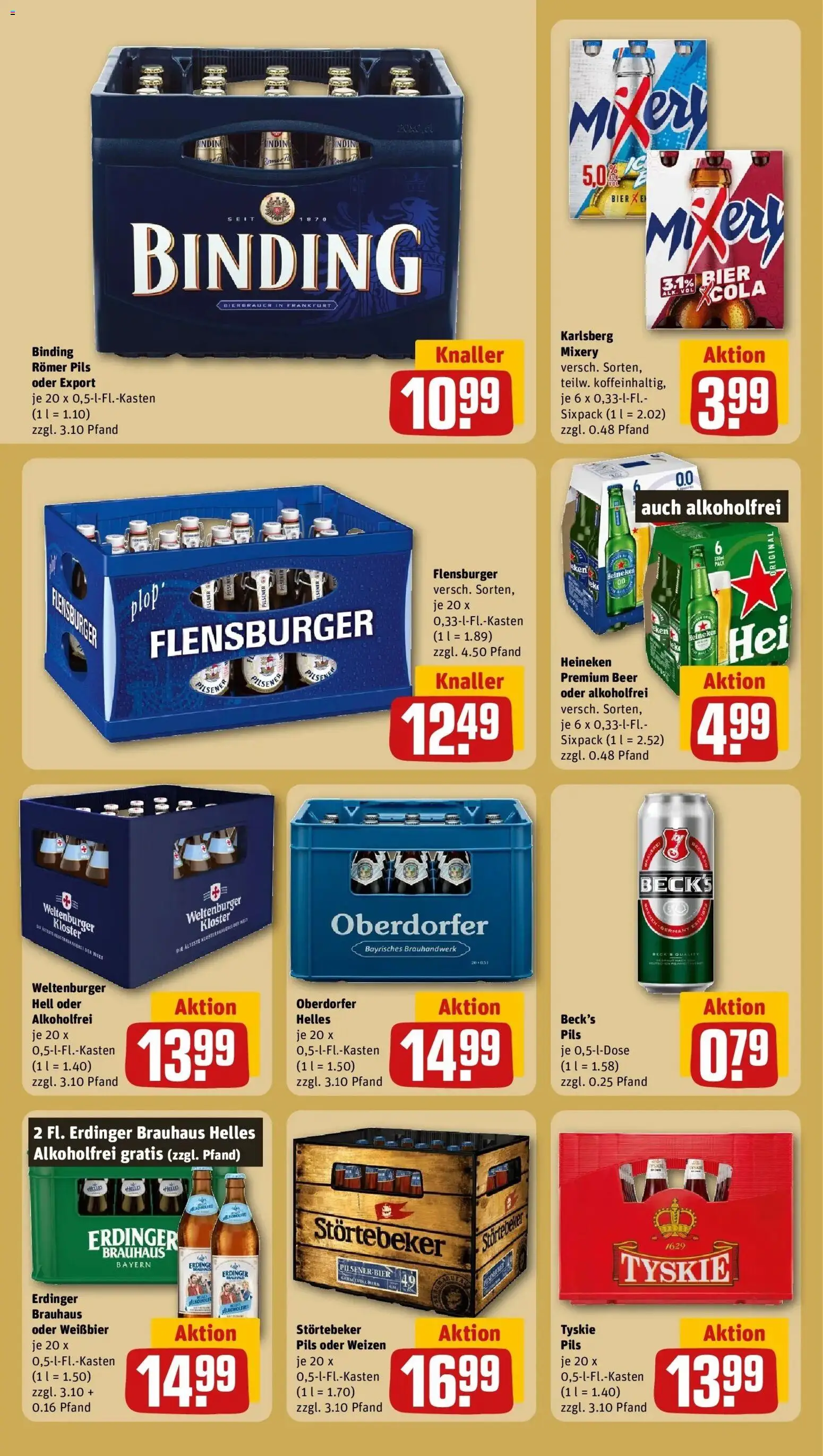 Rewe Prospekt Rüsselsheim – gültig ab 13.07.2026 | Seite: 17 | Produkte: Tyskie, Erdinger, Bier, Heineken