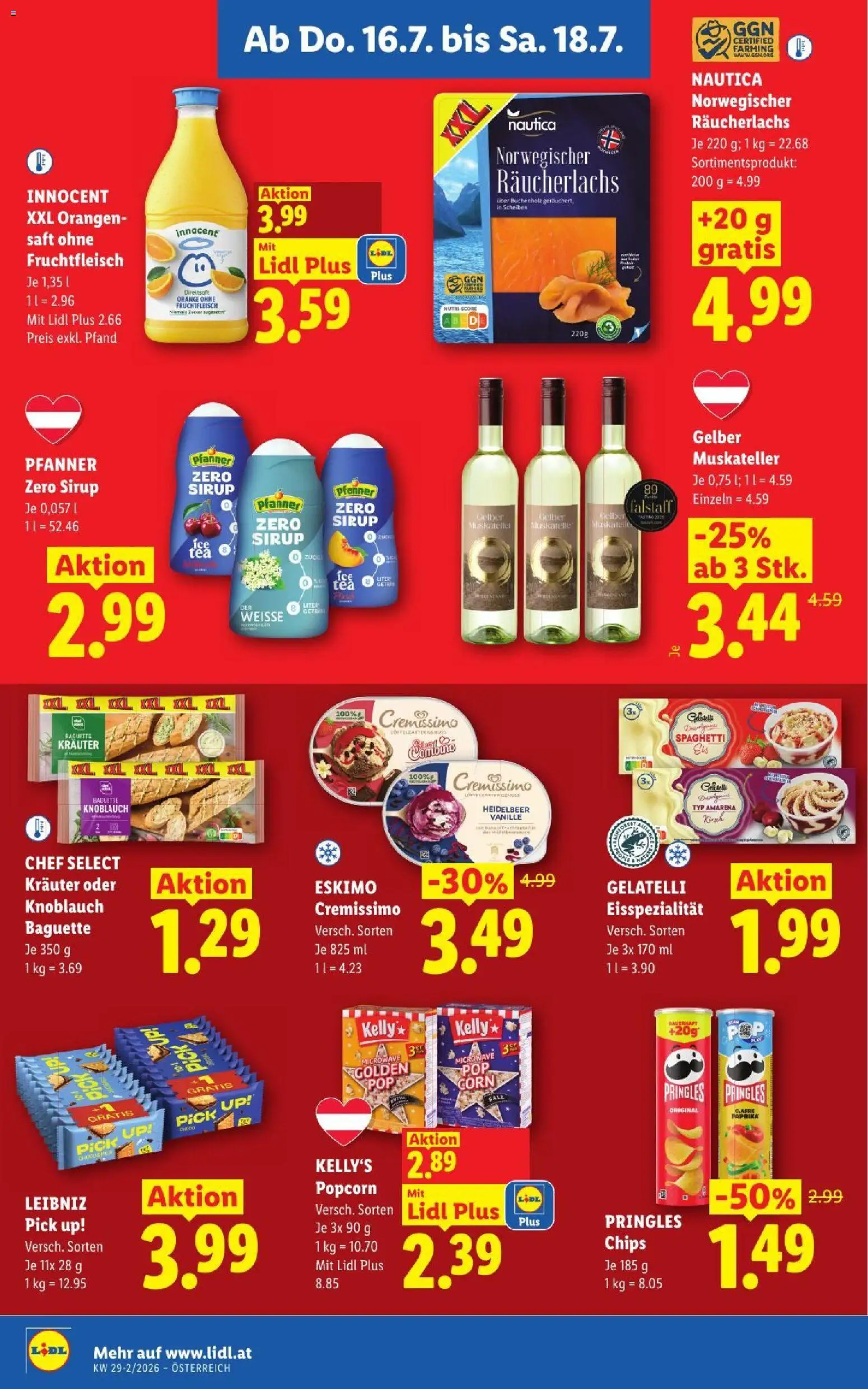 Lidl - Flugblatt gültig ab 16.07.2026 | Seite: 10 | Produkte: Chips, Knoblauch, Baguette, Spaghetti