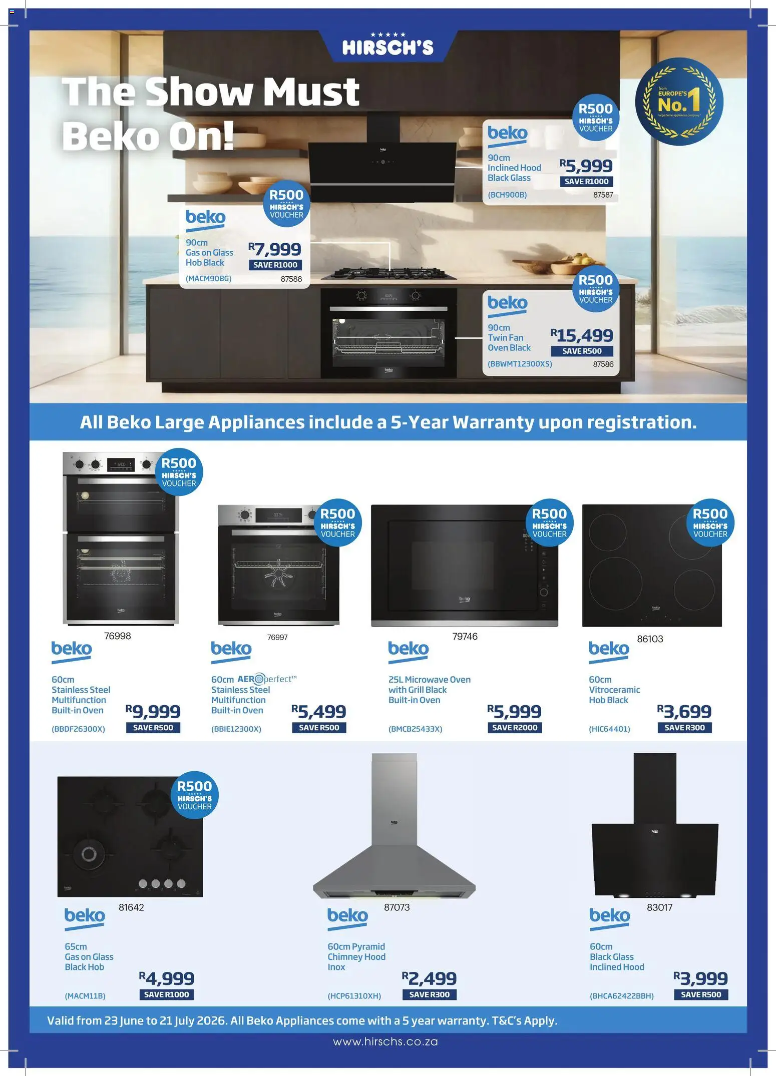 New Hirsch's catalogue – valid from 23/06/2026 | Page: 30 | Products: Hob, Fan, Microwave, Hood