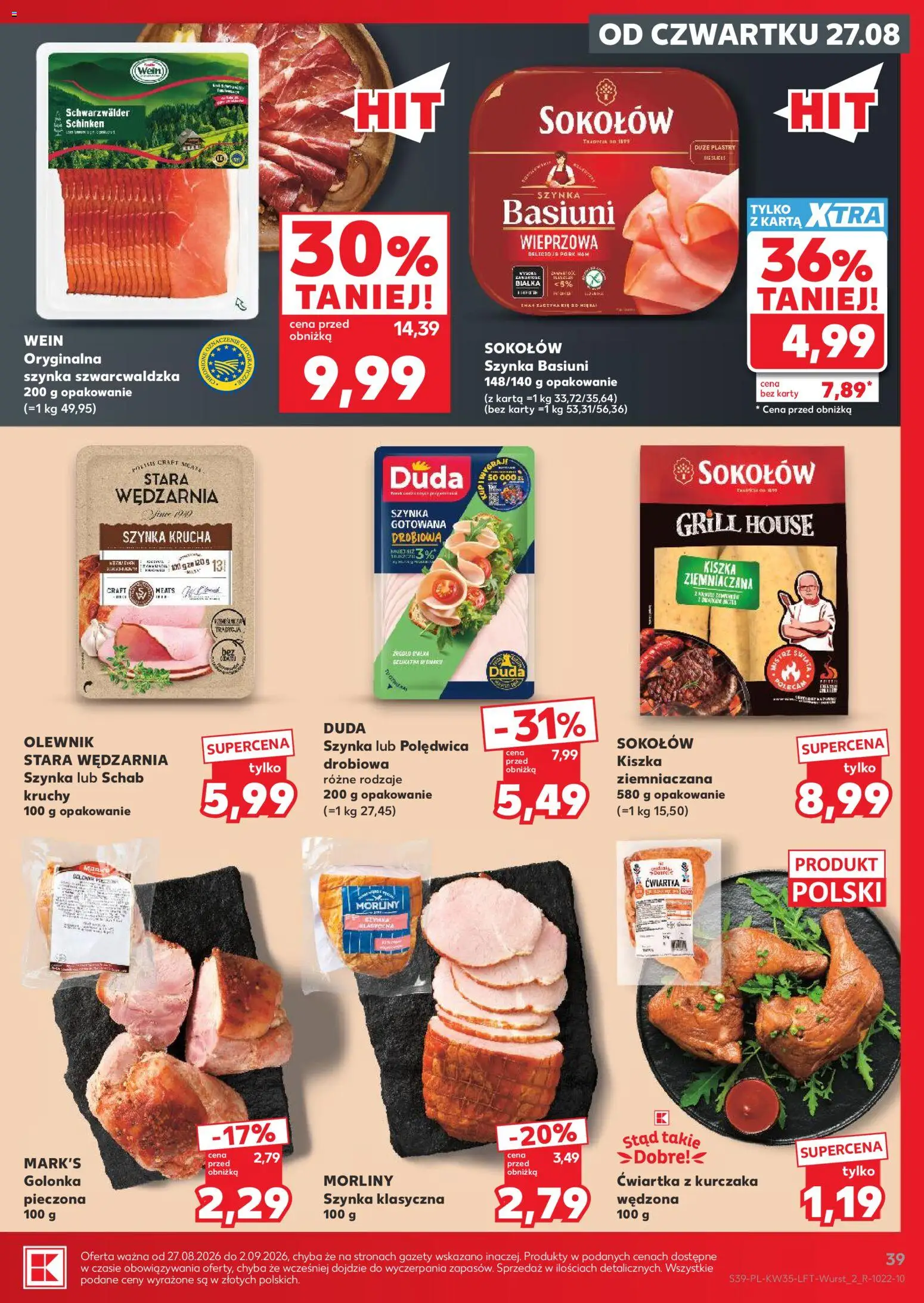 Kaufland Polsko leták - Jest fresz od 27.08.2026 | Strana: 39 | Produkty: Karty