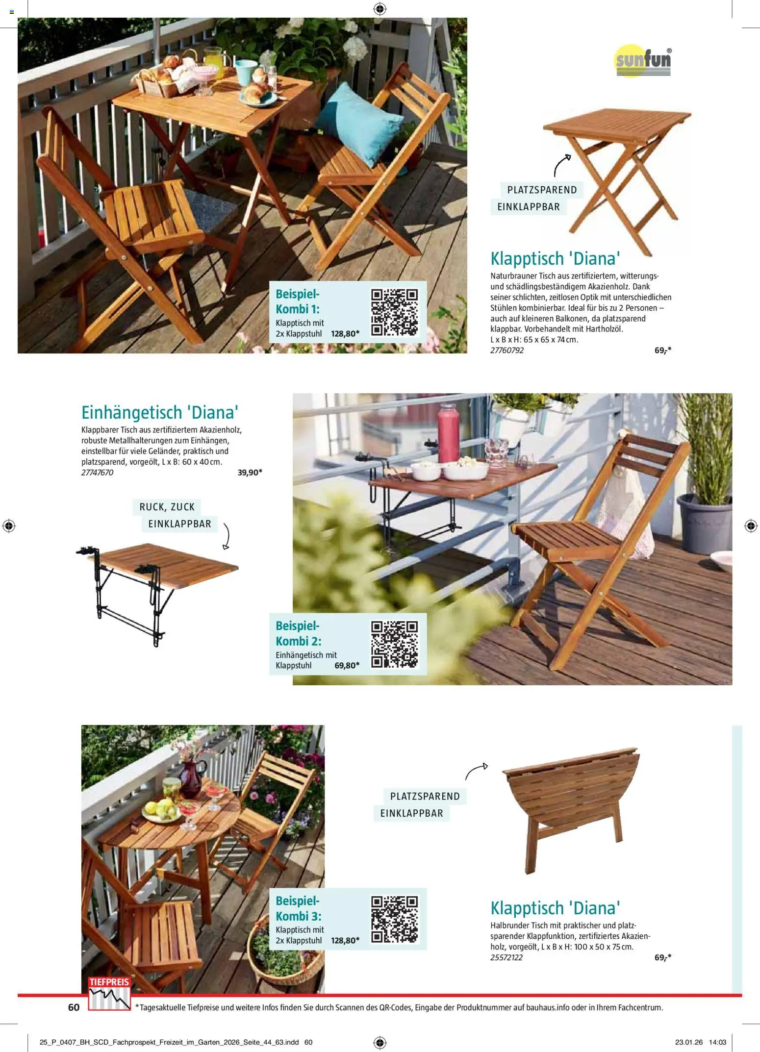 Bauhaus Freizeit im Garten – gültig ab 02.03.2026 | Seite: 60 | Produkte: Tisch
