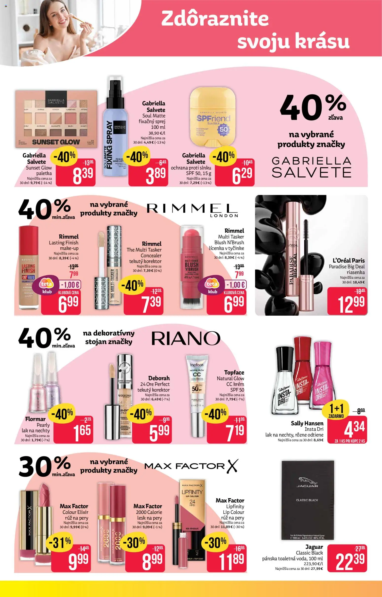 Nové Teta drogerie akcie – leták je platný od 06.07.2026 | Strana: 4 | Produkty: CC krém, Rúž na pery, Lak na nechty, Krém