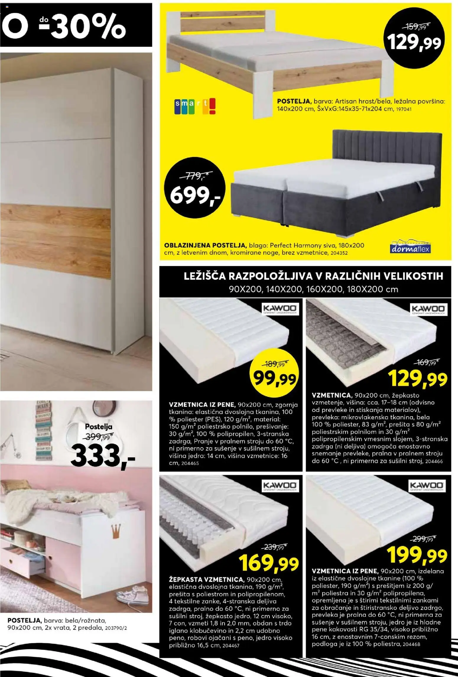 Novi Dipo katalog ponudbe – veljaven od 13.10.2026 | Stran: 13 | Izdelki: Vzmetnica, Prevleka, Podloga, Barva