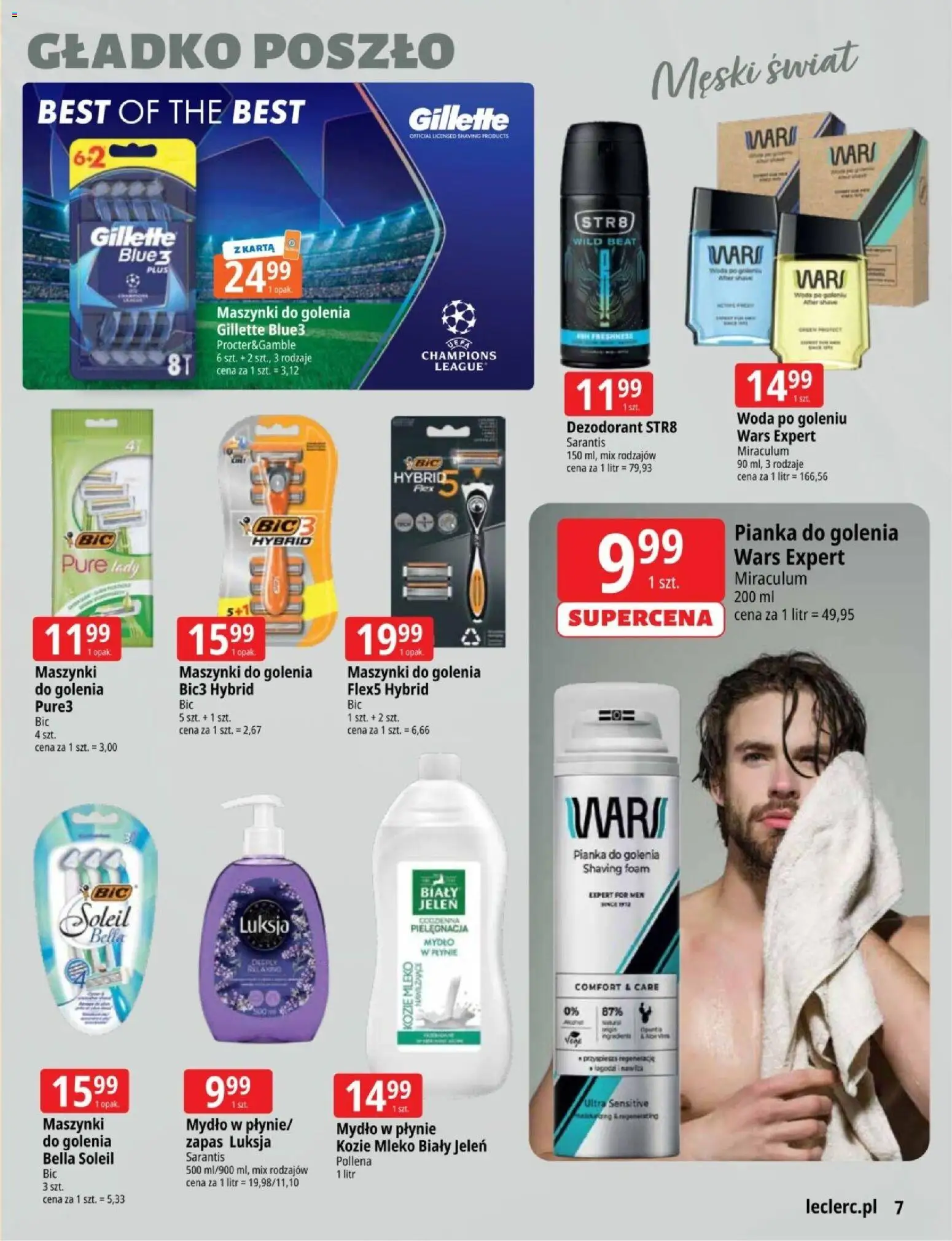E.Leclerc gazetka - Zielona Góra od 03.03.2026 | Strona: 7 | Produkty: Gillette, Maszynki do golenia, Dezodorant, Woda