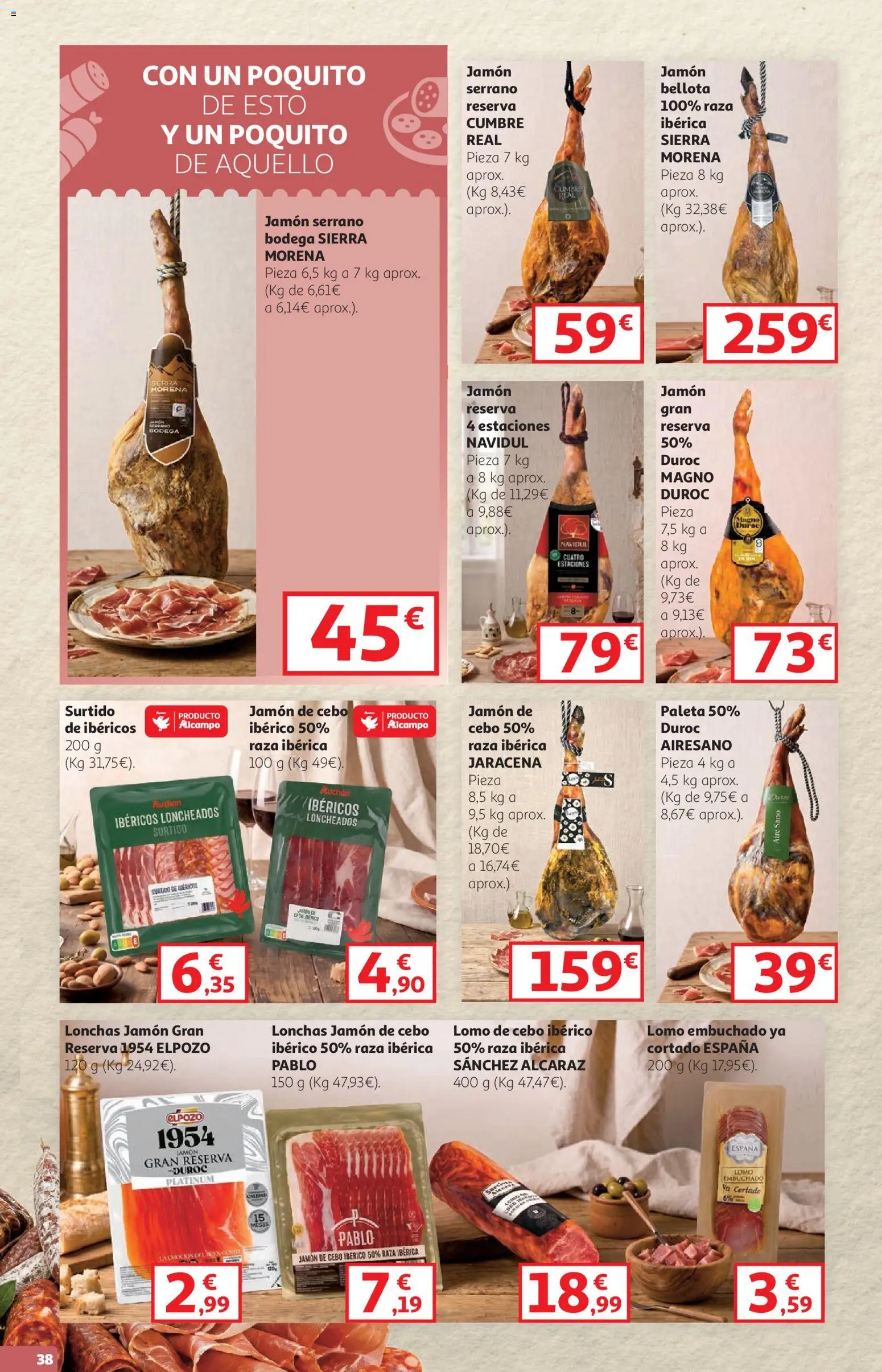 Alcampo - HG Galicia │ válido desde el 08/10/2026 | Página: 38 | Productos: Jamón serrano, Lomo, Jamón