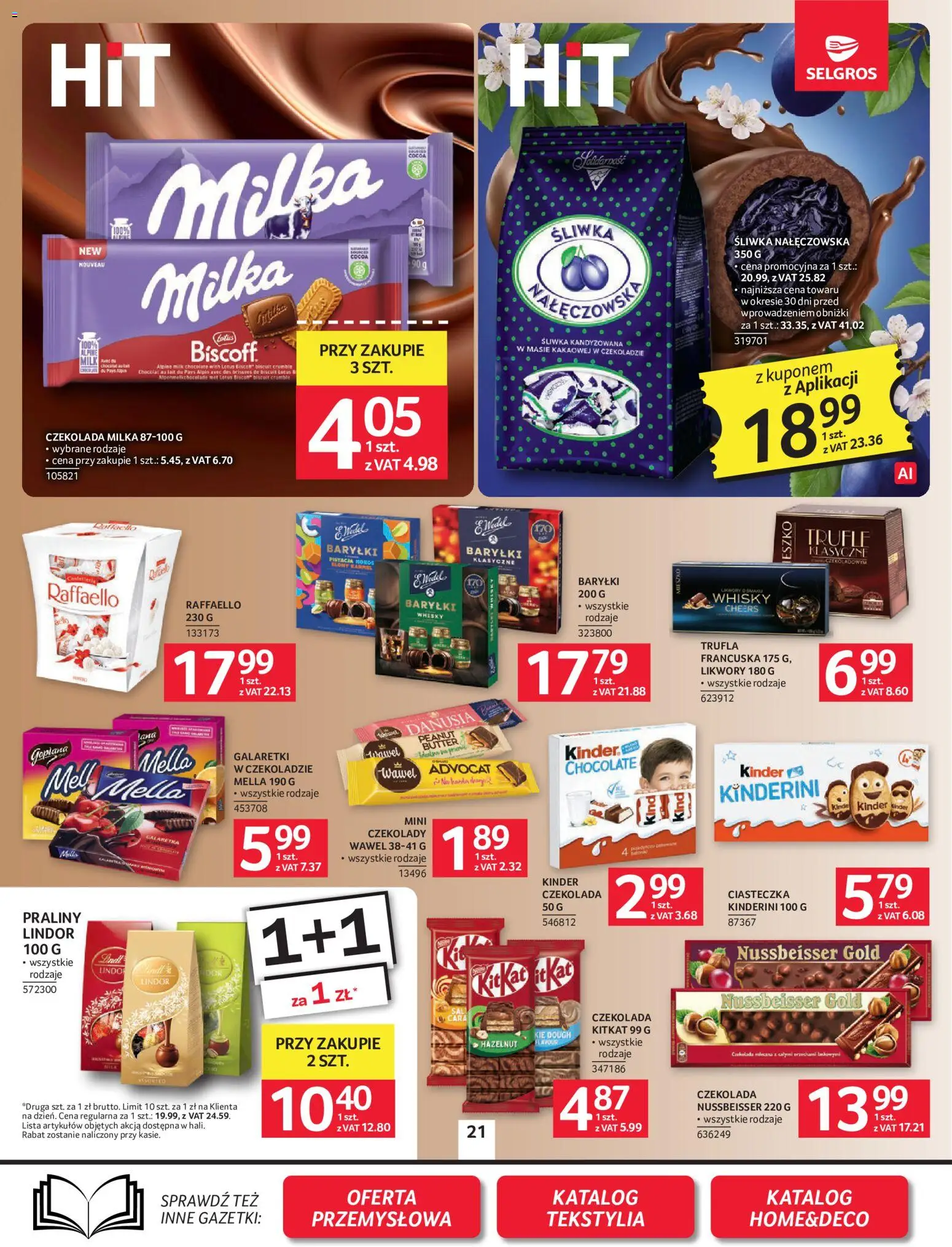 Selgros cash&carry gazetka od 24.09.2026 | Strona: 21 | Produkty: Galaretka, Kinder czekolada, Lindor, Czekolada