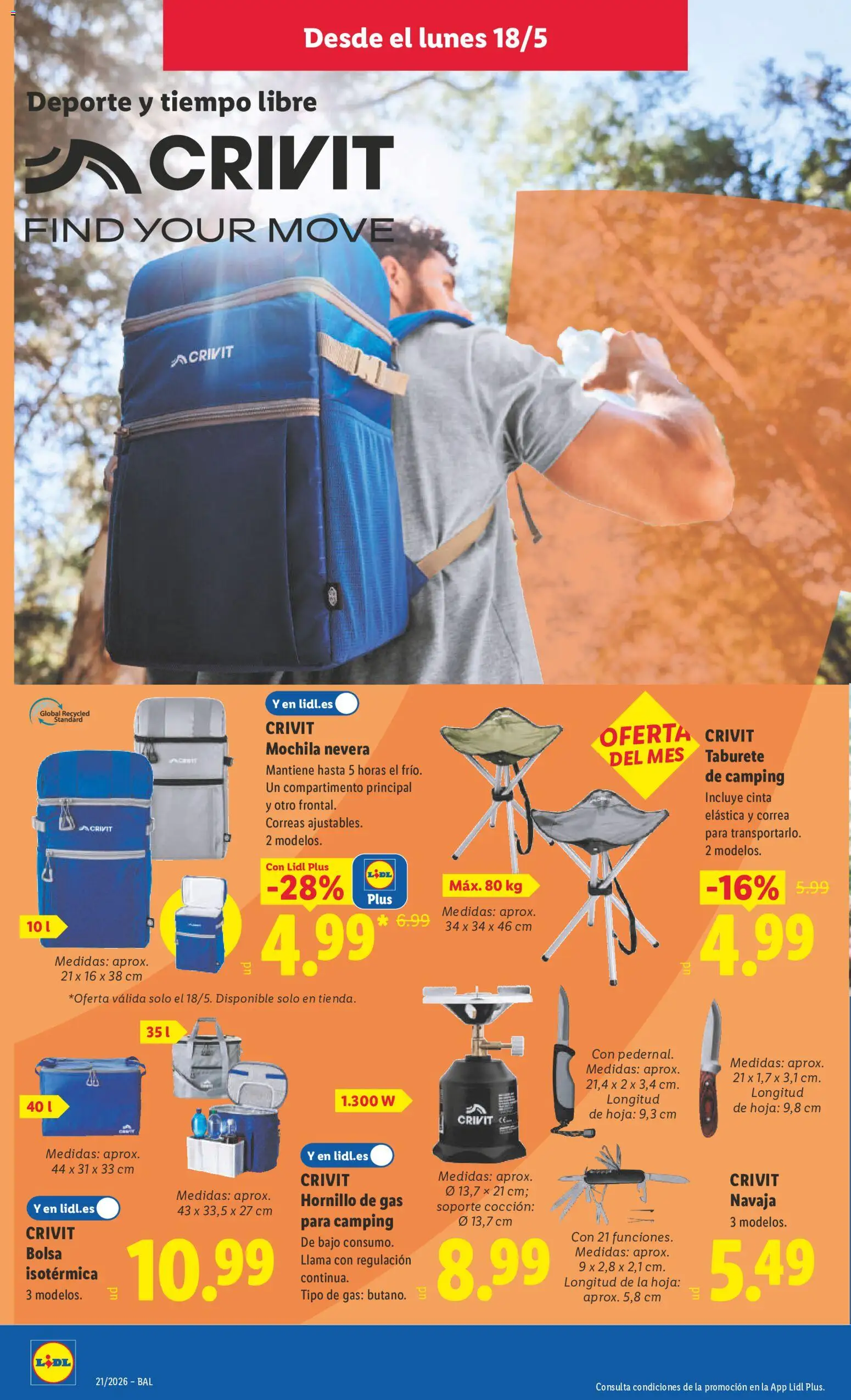 Lidl folleto de bazar │ válido desde el 18.05.2026 | Página: 6 | Productos: Taburete, Mochila, Bolsa, Nevera