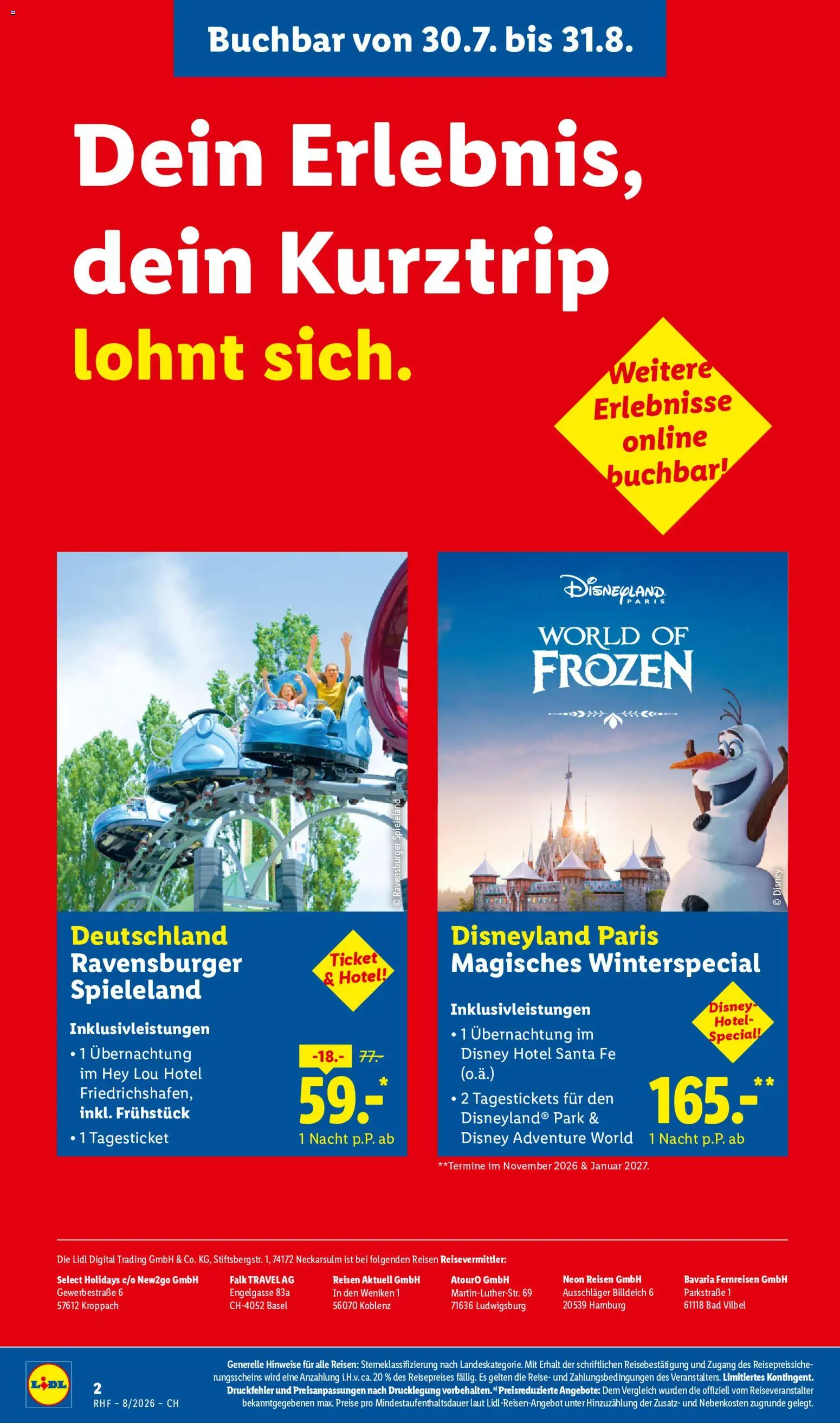 Lidl aktionen Reise-Highlights – gültig ab 29.07.2026 | Seite: 2 | Produkte: Bad, Spiel