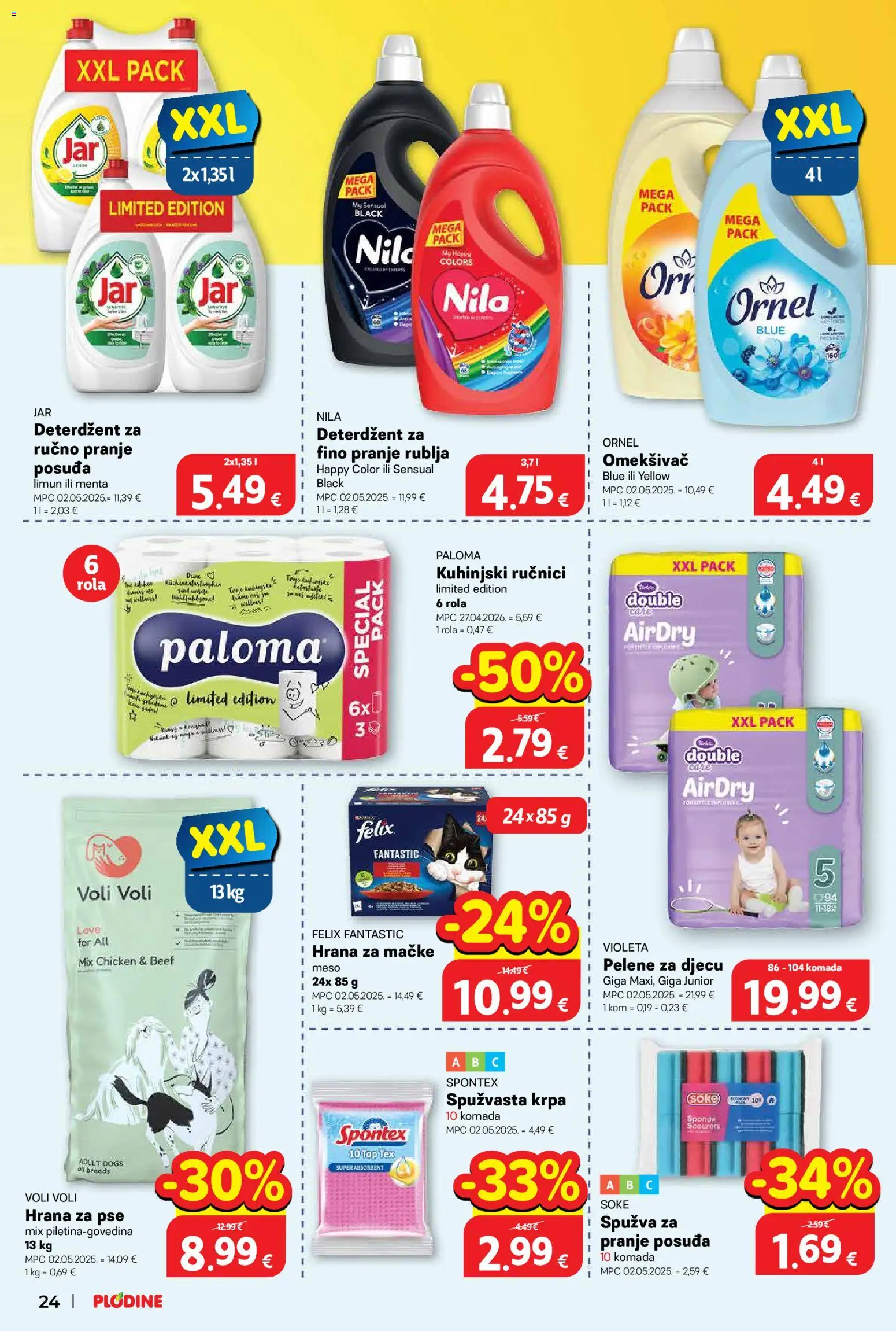 Plodine katalog | vrijedi od 20.05.2026 | Stranica: 26 | Proizvodi: Pelene, Krpa, Deterdžent, Hrana za mačke