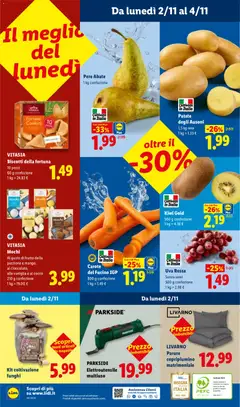 Anteprima del volantino Kiwi Gold, 500 g confezione valido a partire dal 29/10/2026 | Pagina: 61 | Prodotti: Kiwi, Pere, Patate, Cocco