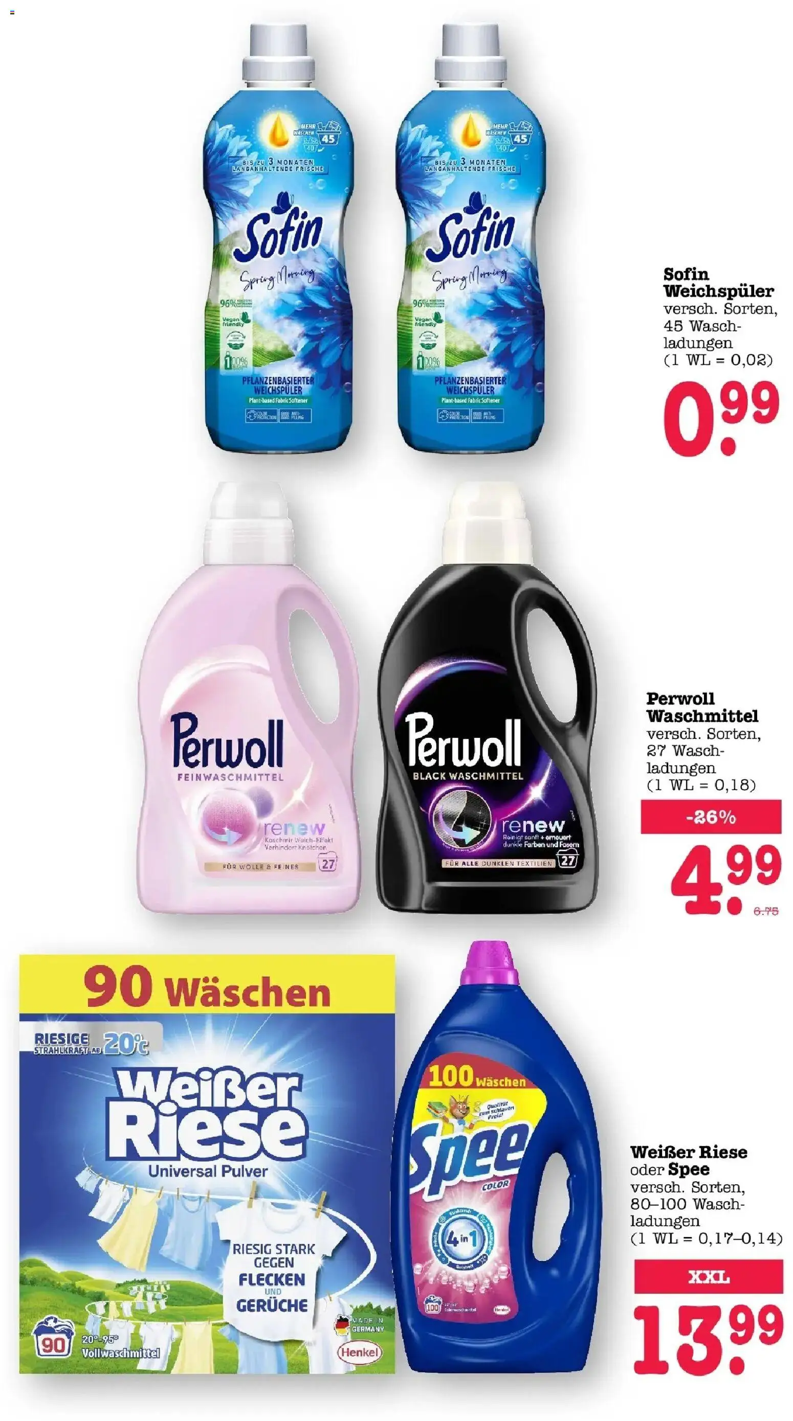 E center Prospekt Sinzheim – gültig ab 13.07.2026 | Seite: 61 | Produkte: Perwoll, Spee, Weichspüler, Waschmittel