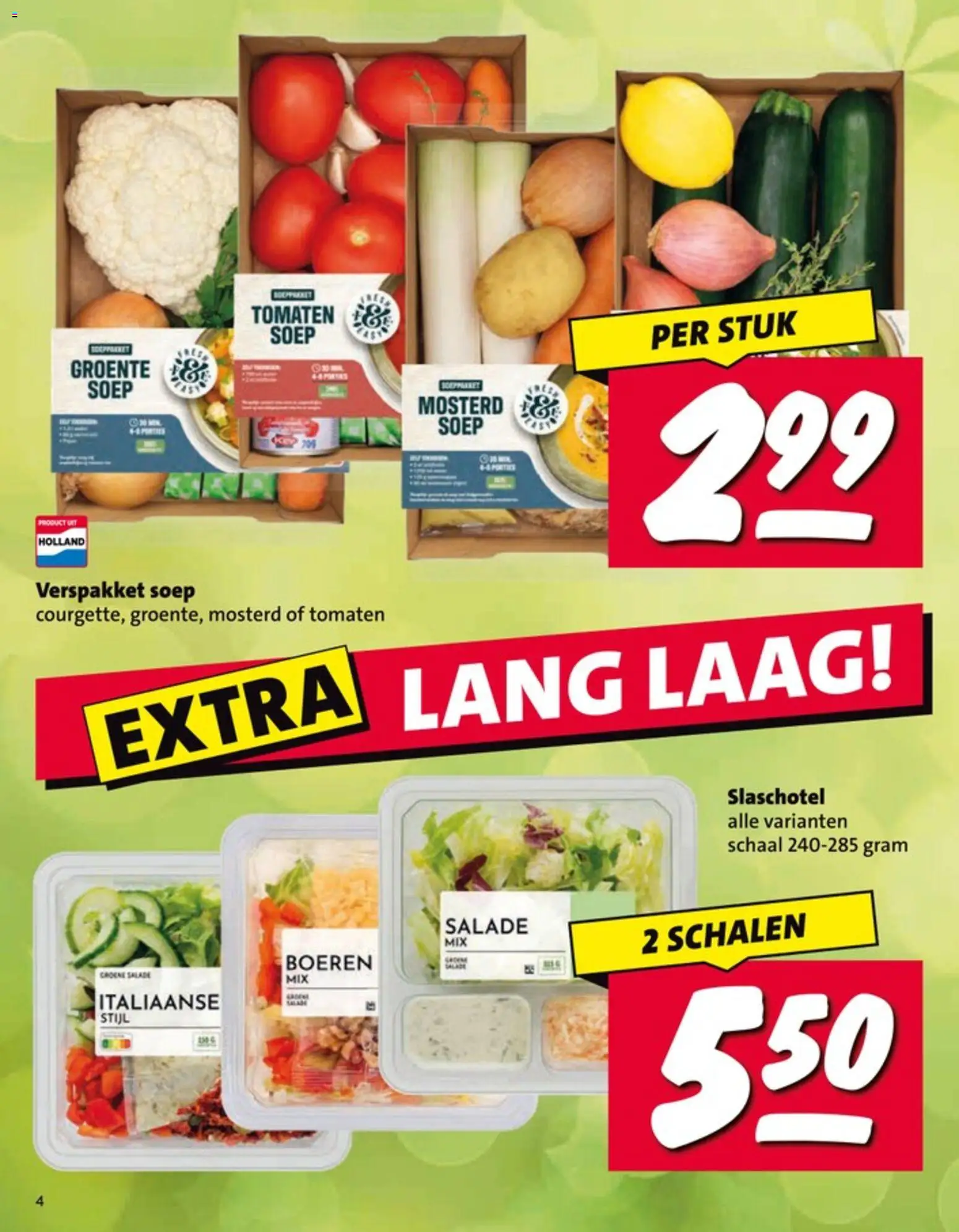 {H1} | Pagina: 4 | Producten: Tomaten, Schaal, Salade