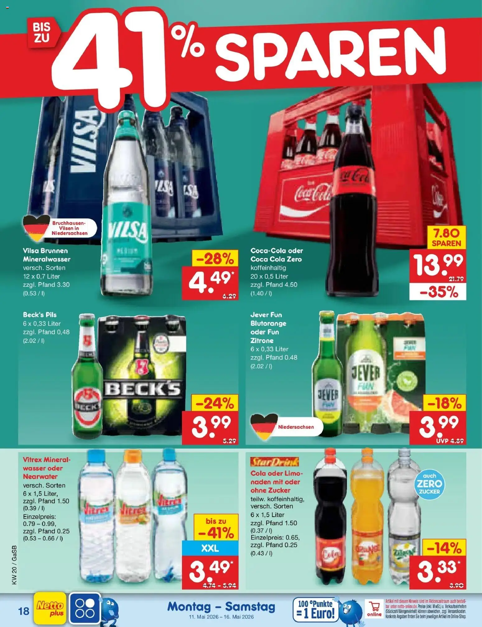 Netto Marken-Discount Prospekt Bremen-Lesum	 – gültig ab 10.05.2026 | Seite: 25 | Produkte: Coca cola, Cola, Mineralwasser, Wasser