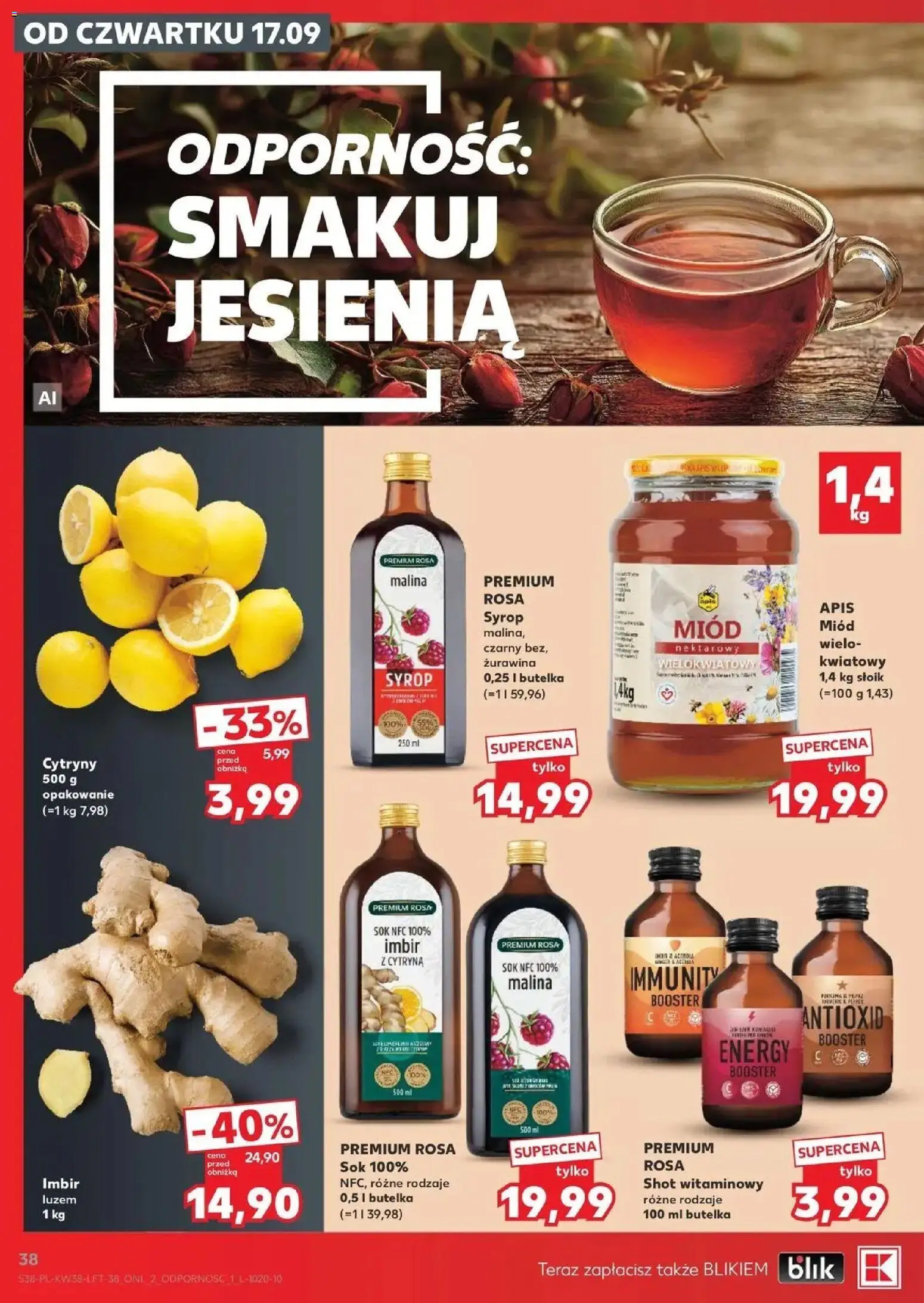 Kaufland gazetka od 17.09.2026 - od jutra PDF | Strona: 38 | Produkty: Cytryna, Sok nfc, Malina, Cytryny