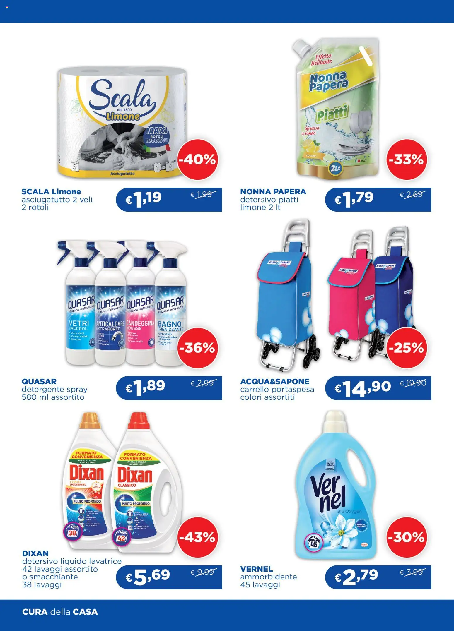 Volantino Acqua e Sapone del 31/08/2026 | Pagina: 7 | Prodotti: Ammorbidente, Detergente, Anticalcare, Carrello