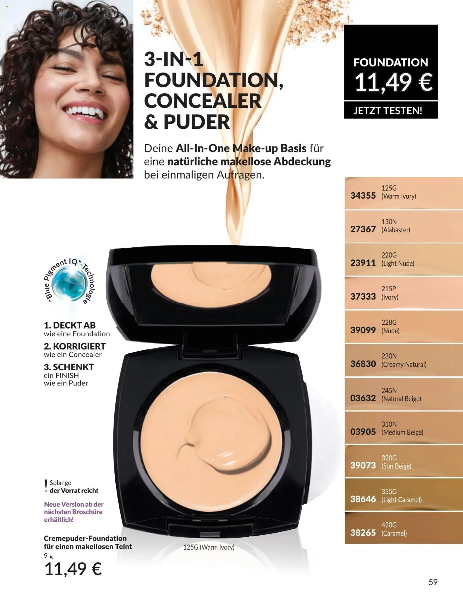 AVON Katalog Juli 2026 – gültig ab 01.07.2026 | Seite: 59 | Produkte: Concealer, Puder, Finish, Foundation