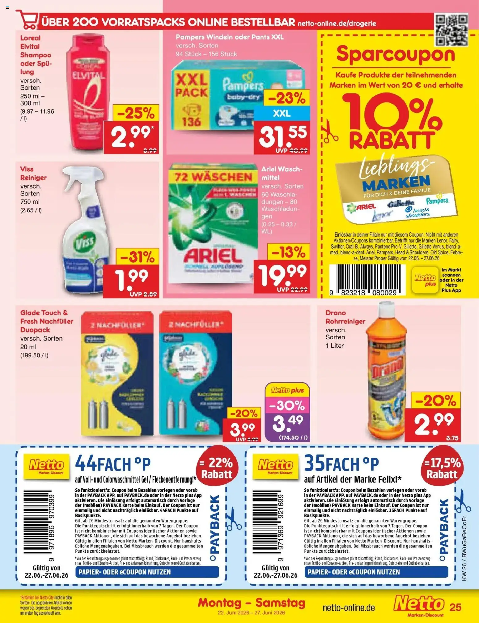 Netto Marken-Discount Prospekt Kremmen – gültig ab 22.06.2026 | Seite: 35 | Produkte: Ariel, Pampers, Shampoo