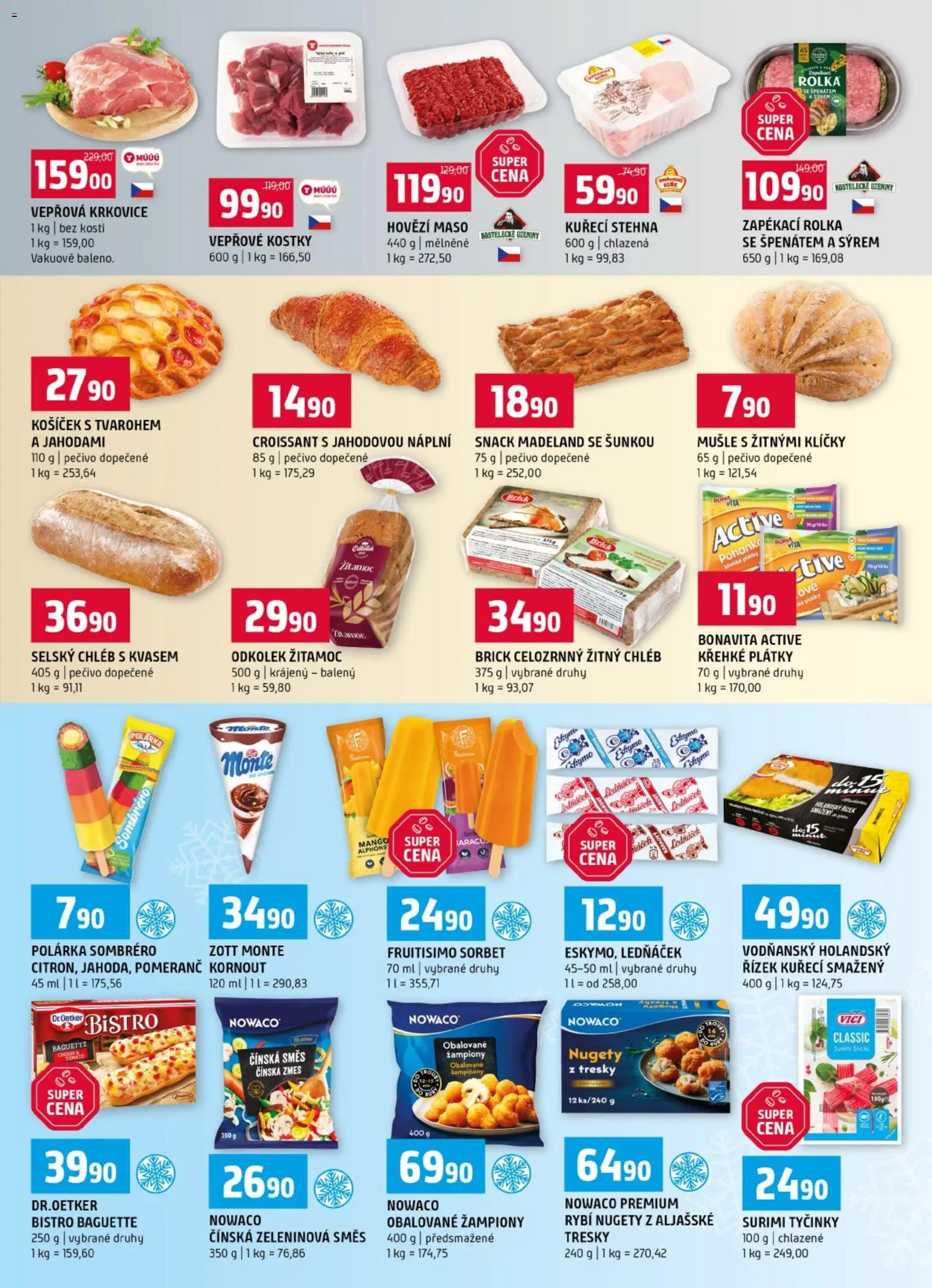 Terno leták od 03.06.2026 | Strana: 3 | Produkty: Kuřecí stehna, Sorbet, Vepřová krkovice, Nugety
