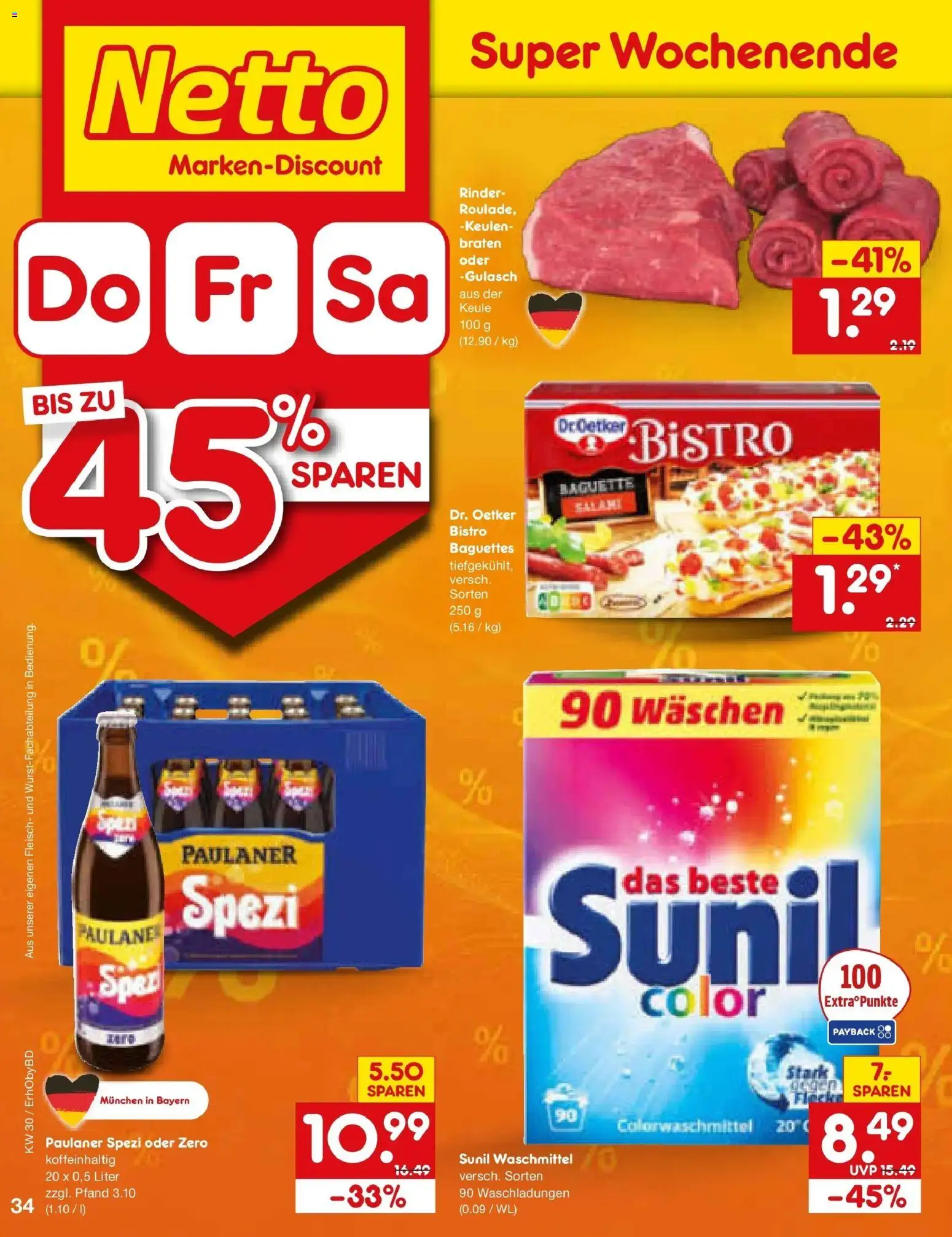 Netto Marken-Discount Prospekt Velden – gültig ab 20.07.2026 | Seite: 58 | Produkte: Paulaner spezi, Waschmittel, Gulasch, Paulaner