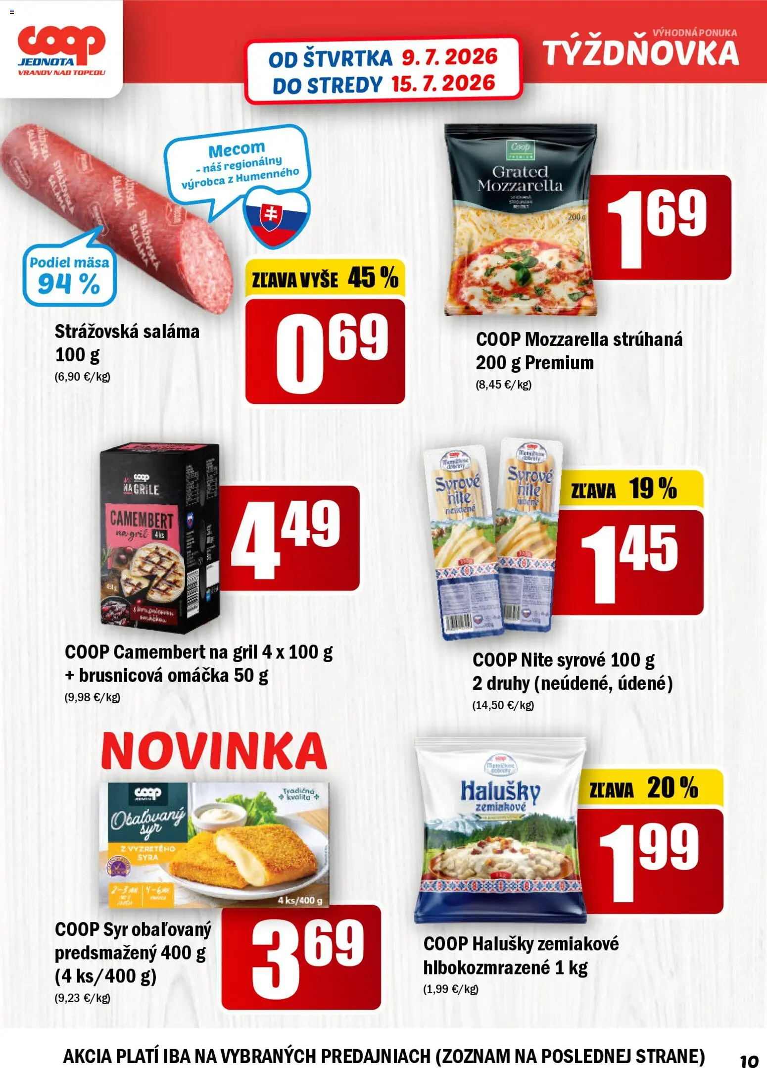 Nové COOP Jednota akcie – leták je platný od 09.07.2026 | Strana: 10