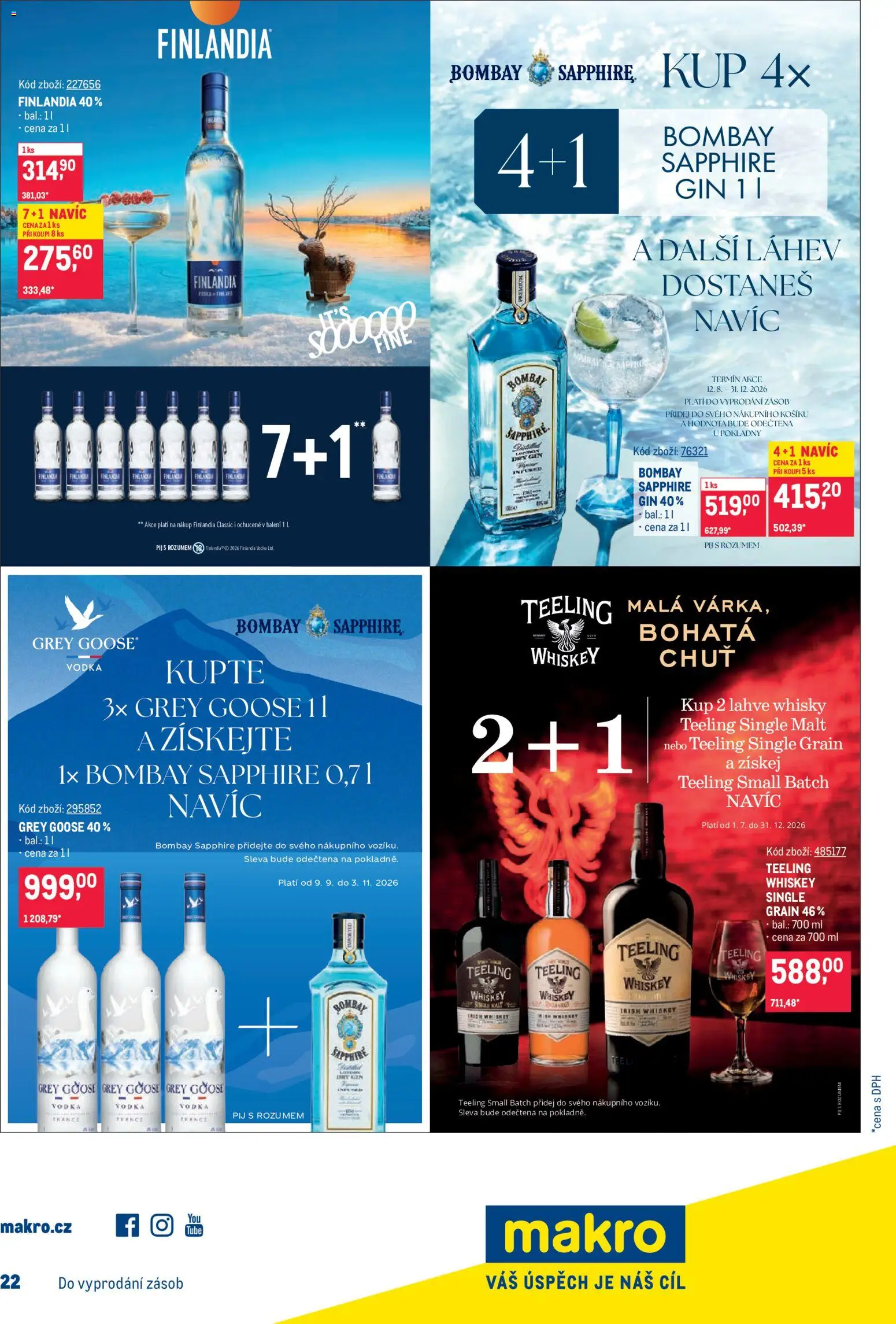 Makro leták - Maloobchod od 07.10.2026 | Strana: 18 | Produkty: Whisky, Grey Goose, Finlandia vodka, Láhev