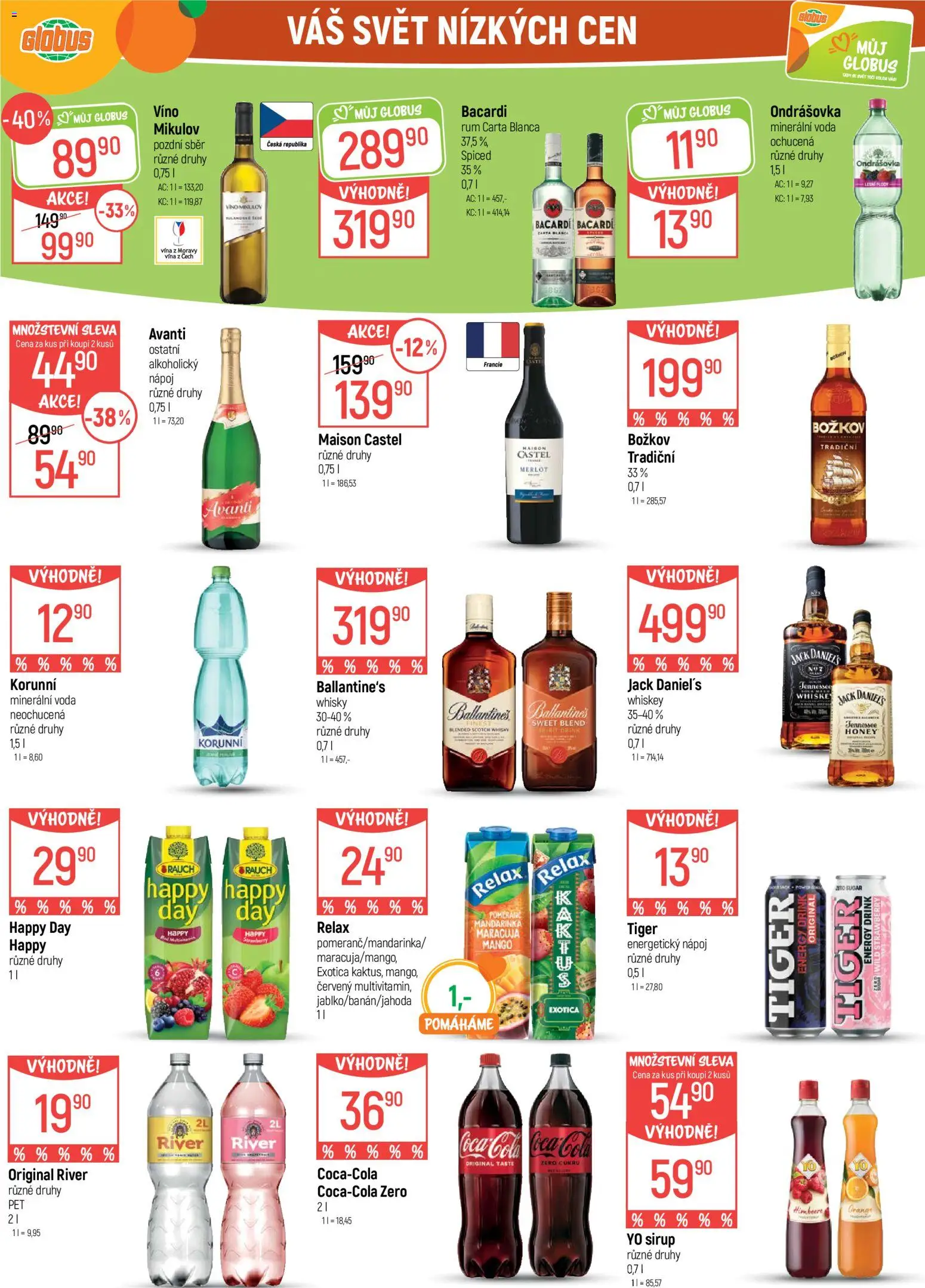 Globus leták od 12.08.2026 | Strana: 33 | Produkty: Mango, Voda, Jack Daniel’s, Avanti