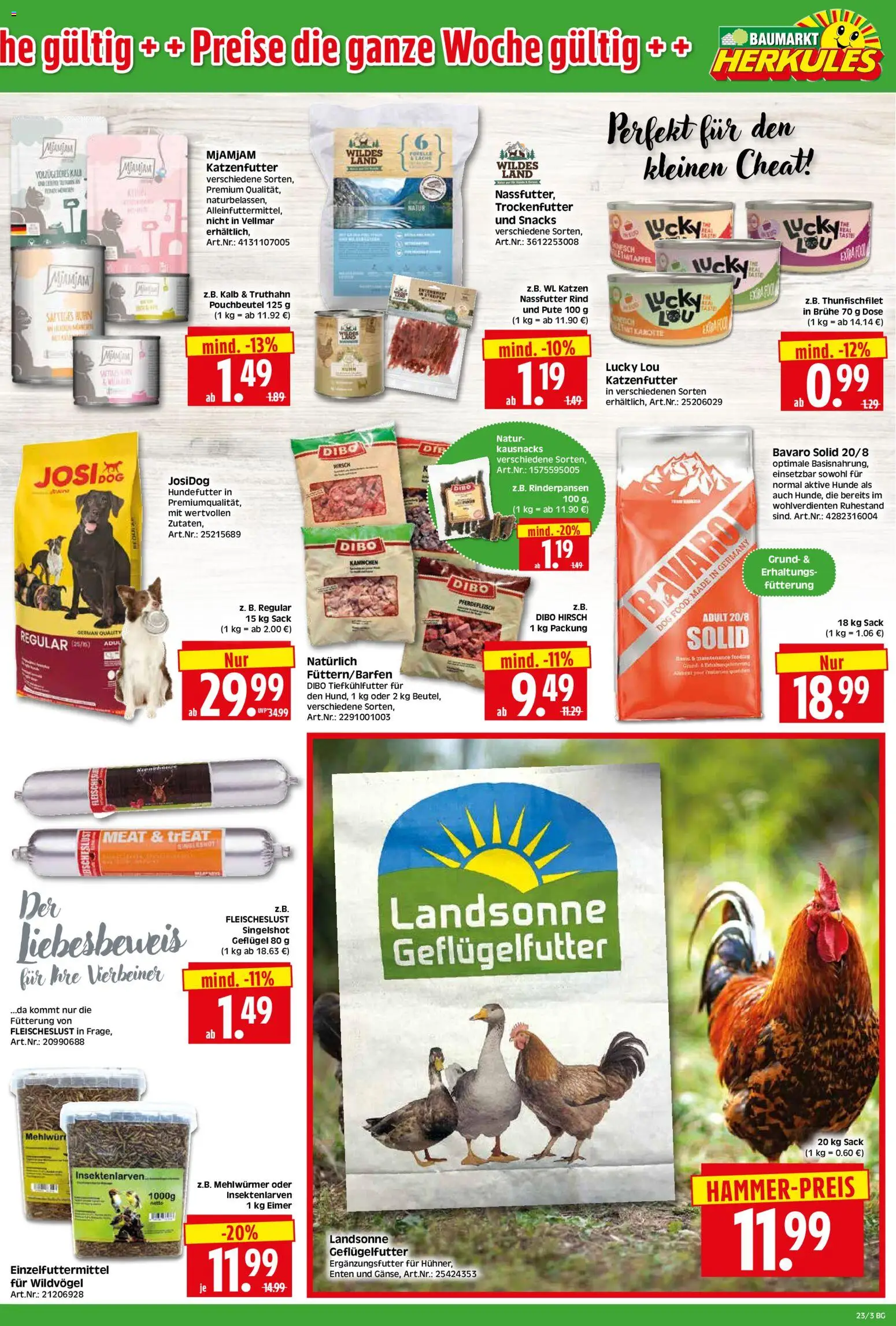 HERKULES Bau & Garten – gültig ab 01.06.2026 | Seite: 3 | Produkte: Pute, Katzenfutter, Kaninchen, Karotte
