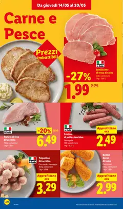 Anteprima del volantino Salsicce di pollo e tacchino, Senza pelle, 400 g confezione valido a partire dal 14.05.2026 | Pagina: 8