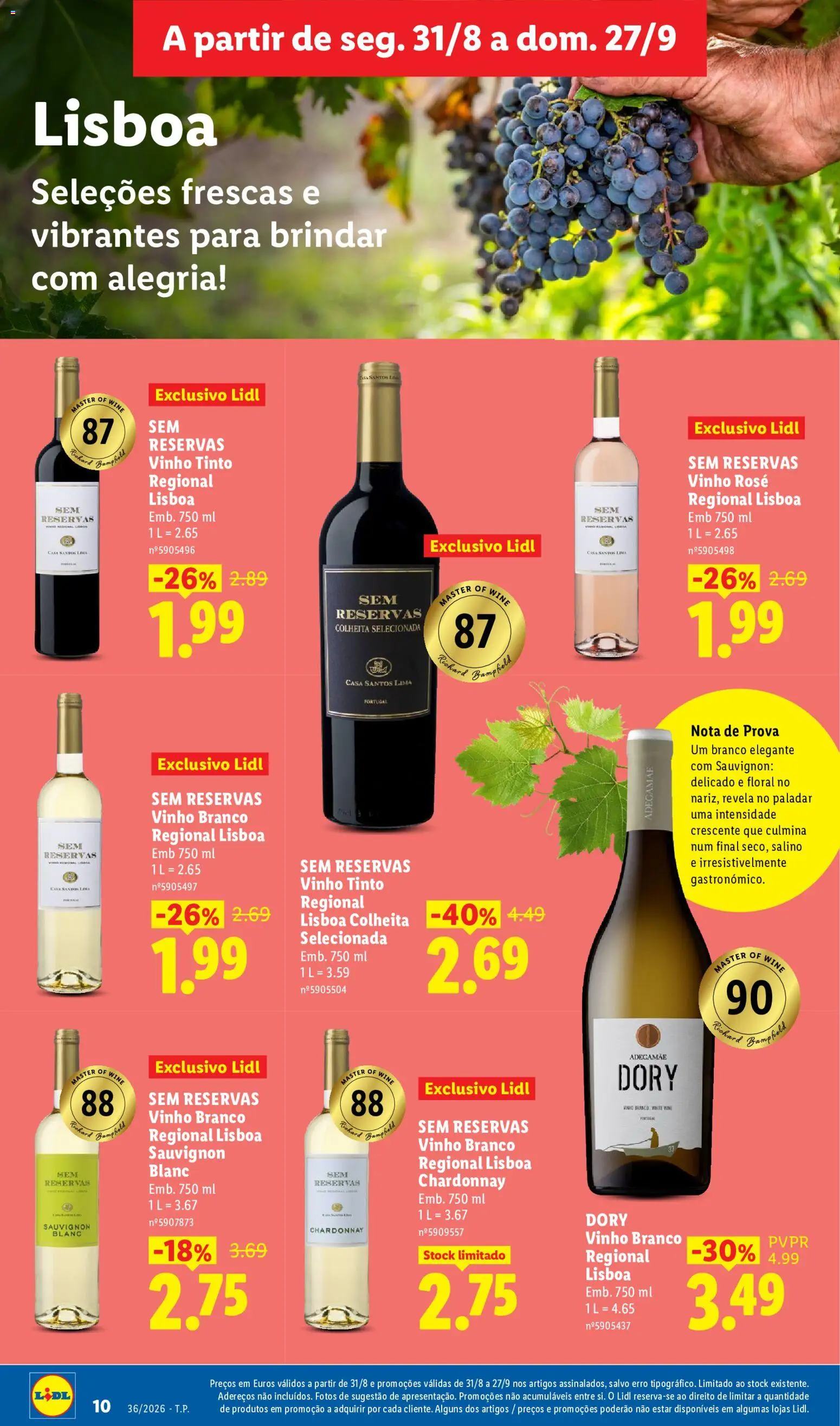 Lidl Folheto Especial │ válido de 31/08/2026 | Página: 10 | Produtos: Vinho rosé, Vinho, Lima, Vinho tinto
