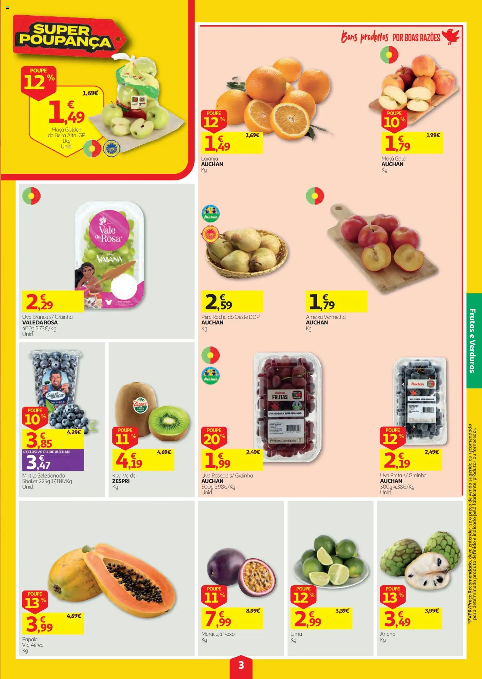 Auchan folheto │ válido de 01/10/2026 | Página: 3 | Produtos: Frutas, Maça, Lima, Kiwi