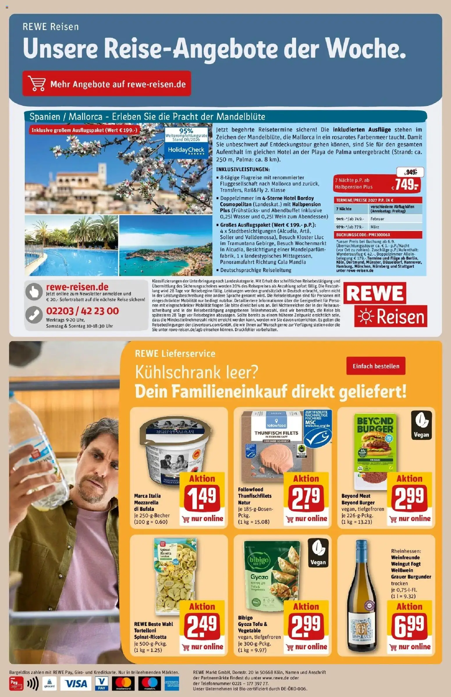 REWE Prospekt ab 24.08.2026 zum Blättern » Angebote | Seite: 26 | Produkte: Mozzarella, Burger, Wein, Uhr