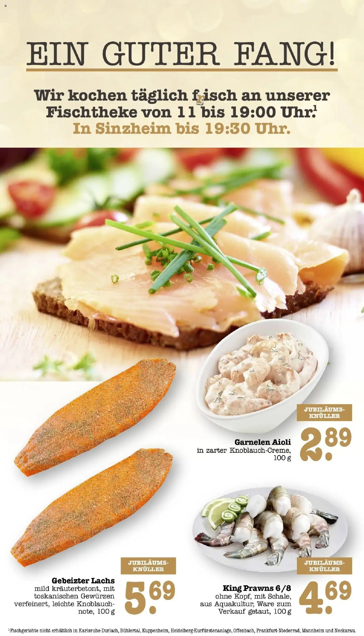 E center Prospekt Mainz-Weisenau (ab 12.10.2026) zum Blättern | Seite: 19 | Produkte: Garnelen, Lachs, Knoblauch, Uhr