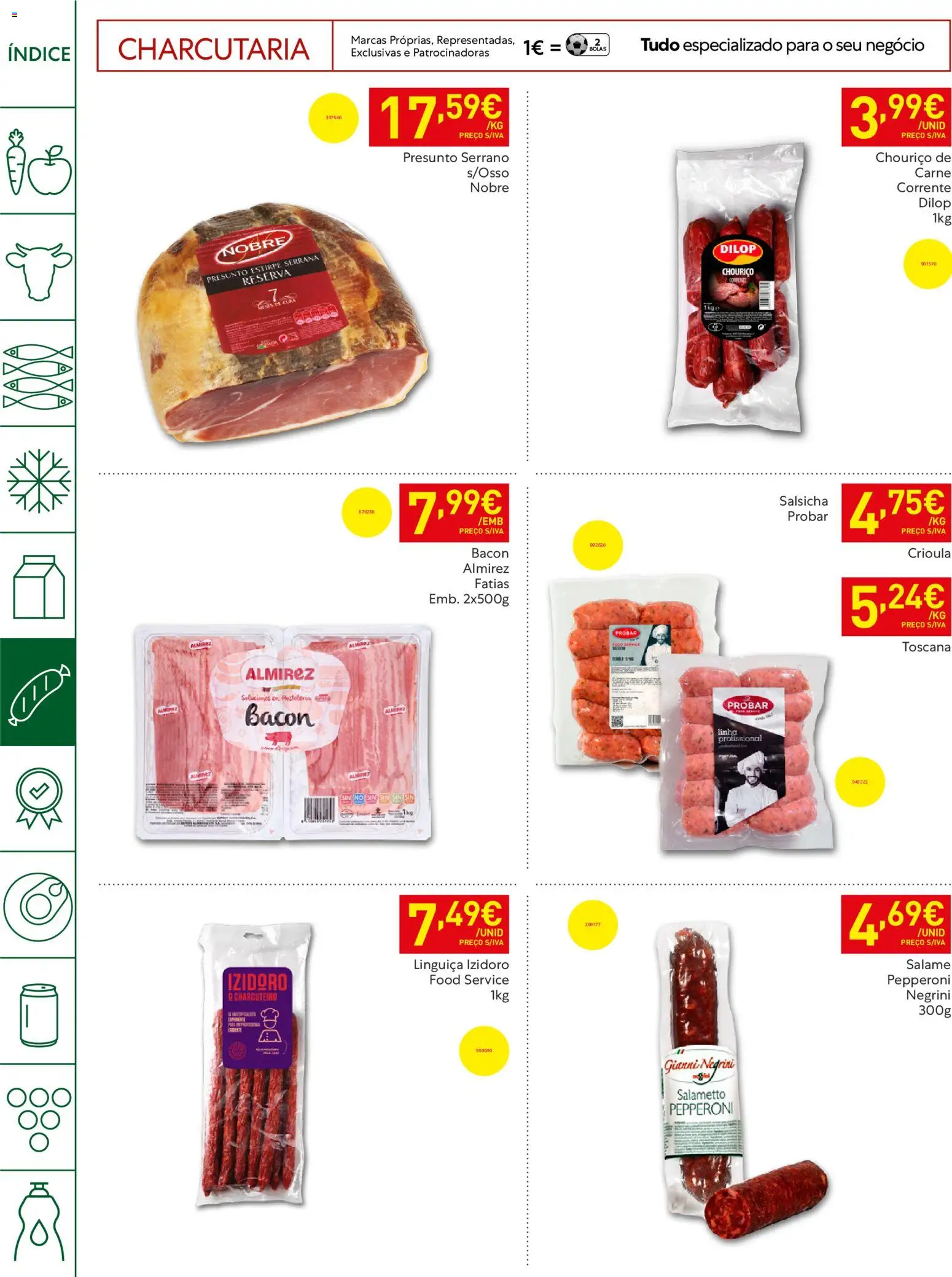 Recheio Horeca Madeira │ válido de 05.05.2026 | Página: 16 | Produtos: Salsicha, Linguiça, Salame, Chouriço