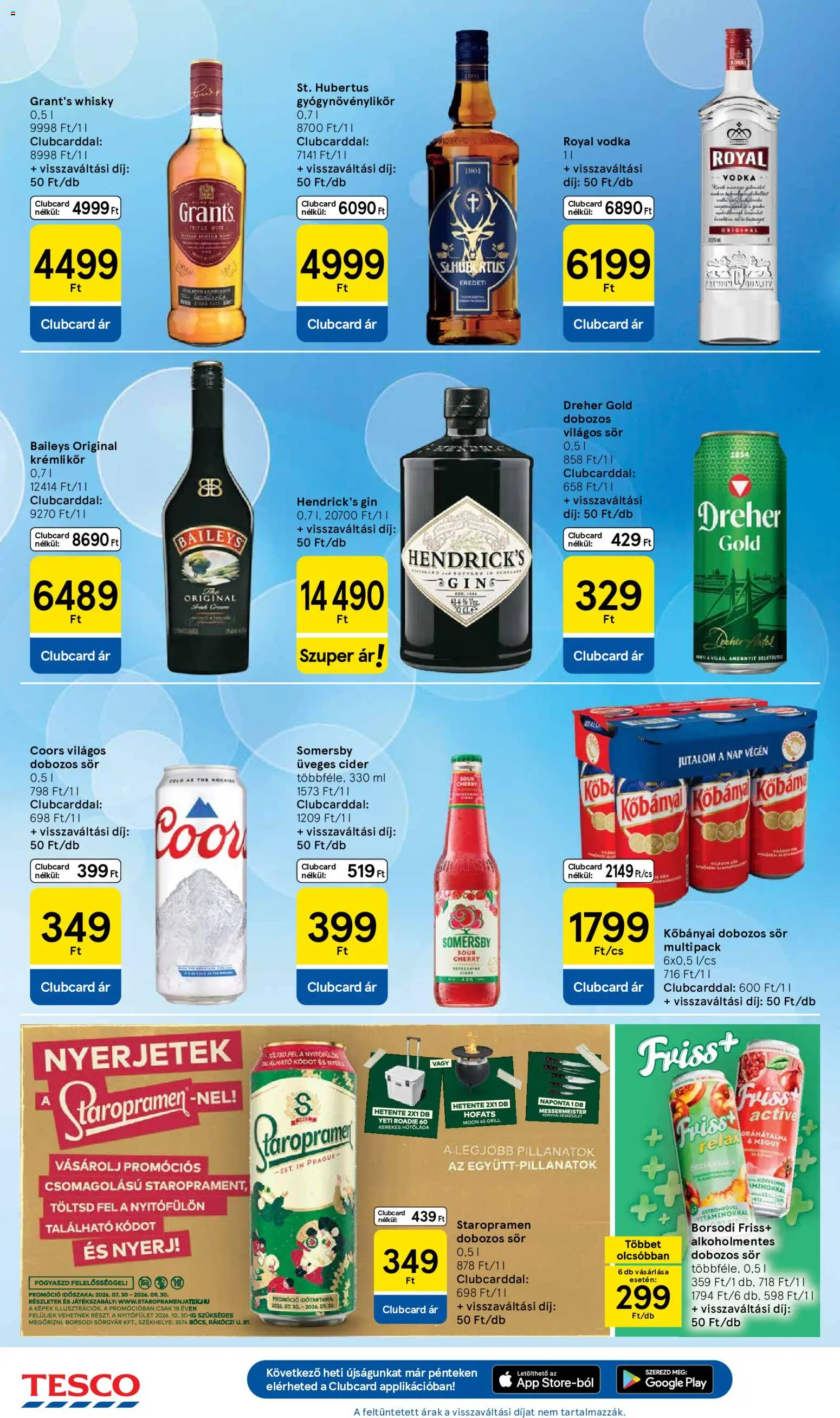 Tesco akciós ujság - amely érvényes a következő dátumtól: 2026.08.27. | Oldal: 24 | Termékek: Grill, Világos sör, Gin, Whisky