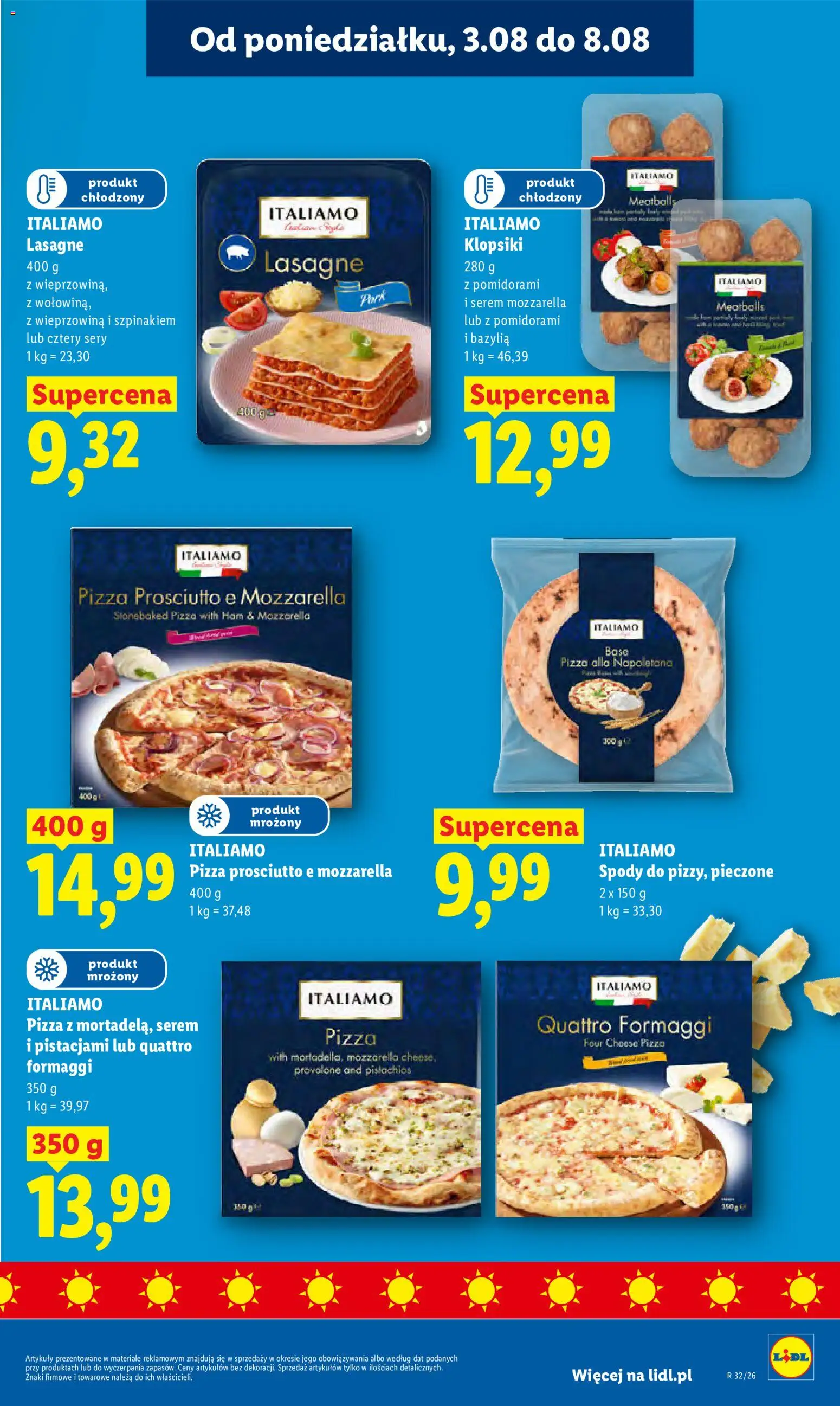 Lidl Polsko leták od 03.08.2026 | Strana: 49 | Produkty: Prosciutto, Provolone, Mozzarella, Lasagne