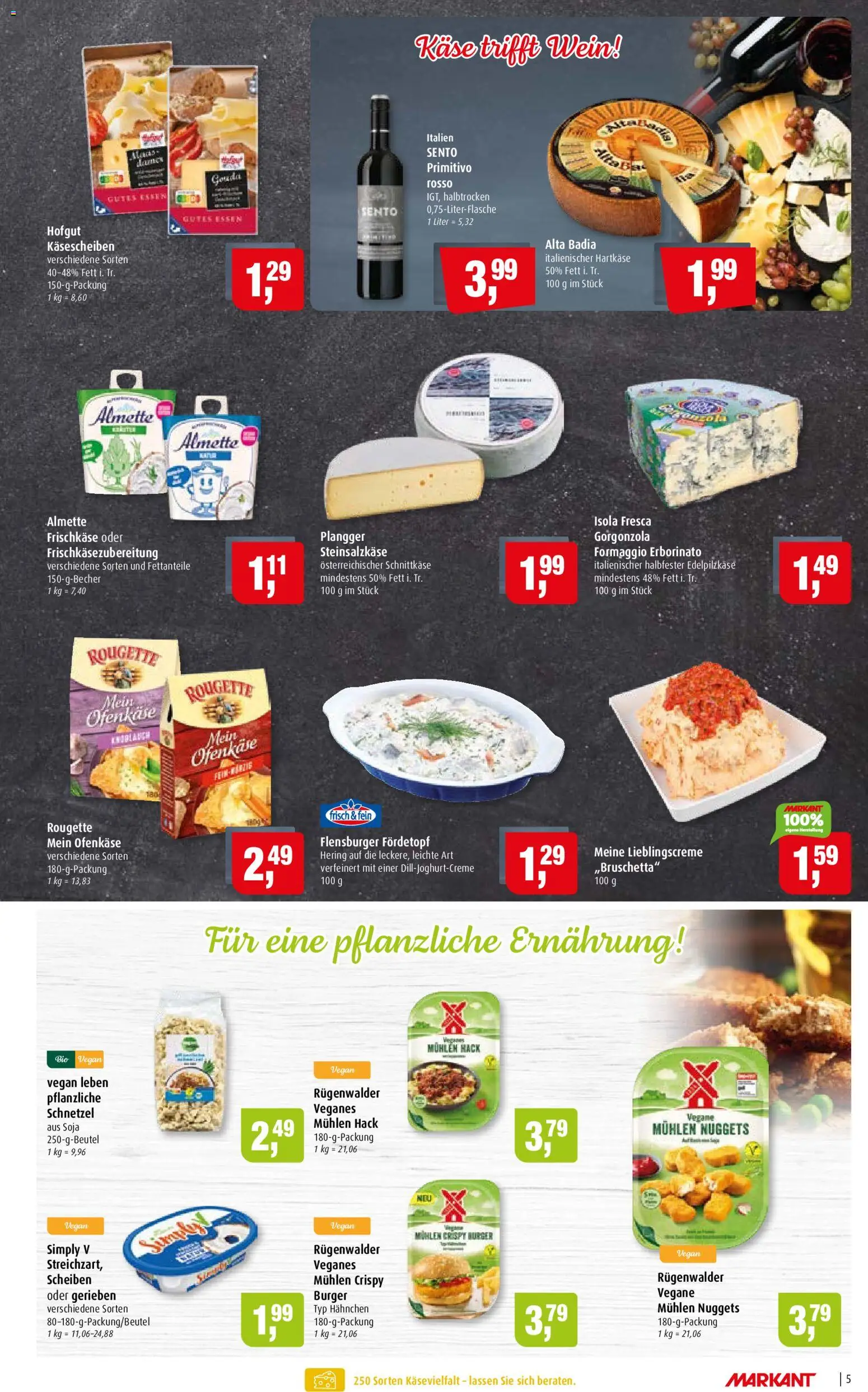 Markant Prospekt – gültig ab 26.10.2026 | Seite: 5 | Produkte: Almette, Käse, Wein, Frischkase