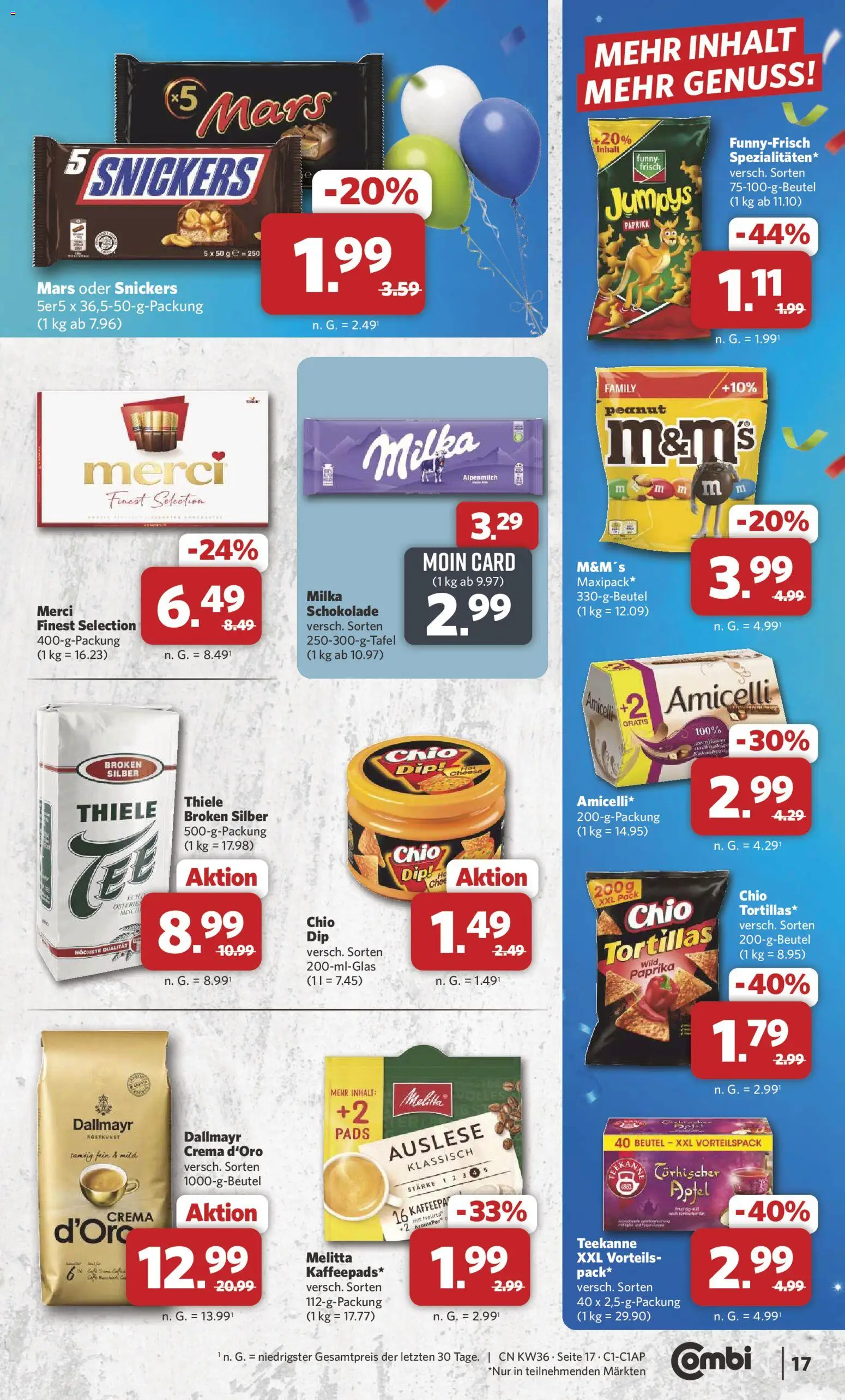 Combi Prospekt – gültig ab 31.08.2026 | Seite: 17 | Produkte: Tortillas, Schokolade, Milka, Paprika