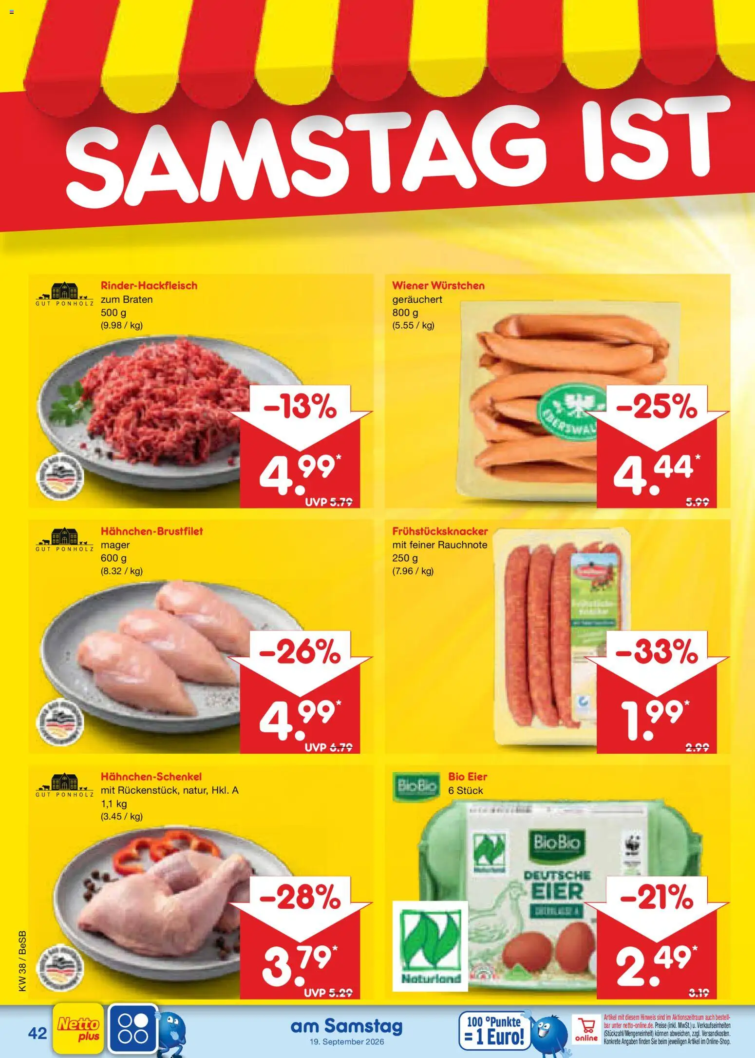 Netto Marken-Discount Prospekt – gültig ab 14.09.2026 | Seite: 56 | Produkte: Wiener wurstchen, Hahnchenschenkel, Eier
