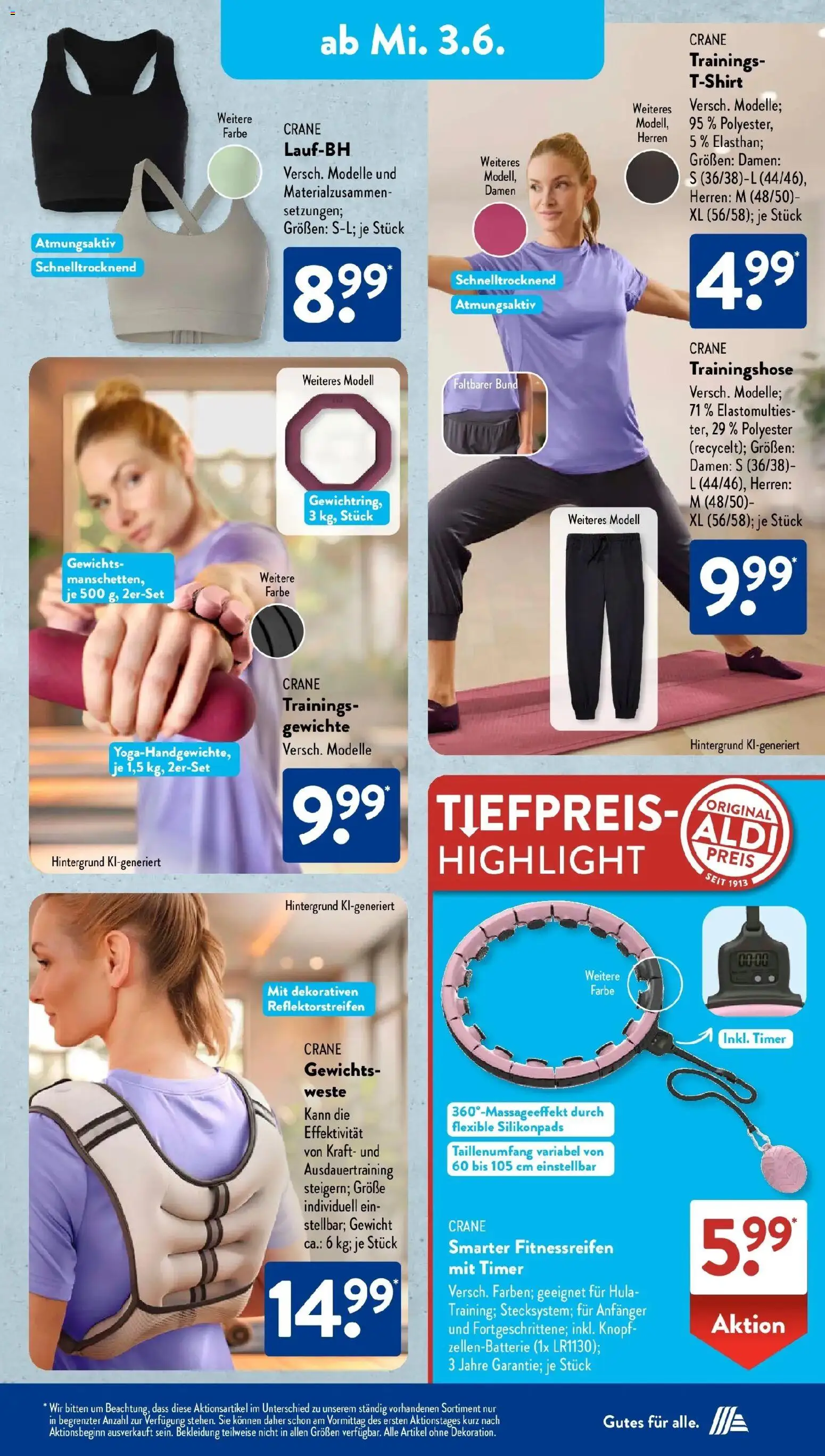 Aldi Süd Wochenangebote – gültig ab 01.06.2026 | Seite: 16 | Produkte: Gewicht, Trainingshose, Bekleidung, Weste