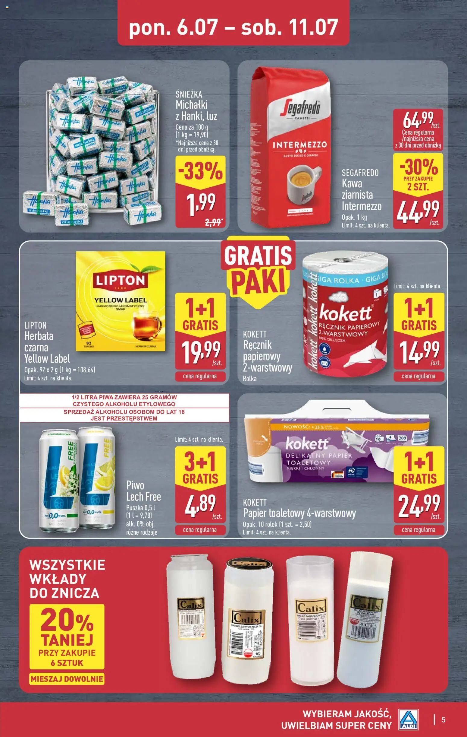 Aldi Polsko leták - Oferta weekendowa od 09.07.2026 | Strana: 5 | Produkty: Segafredo