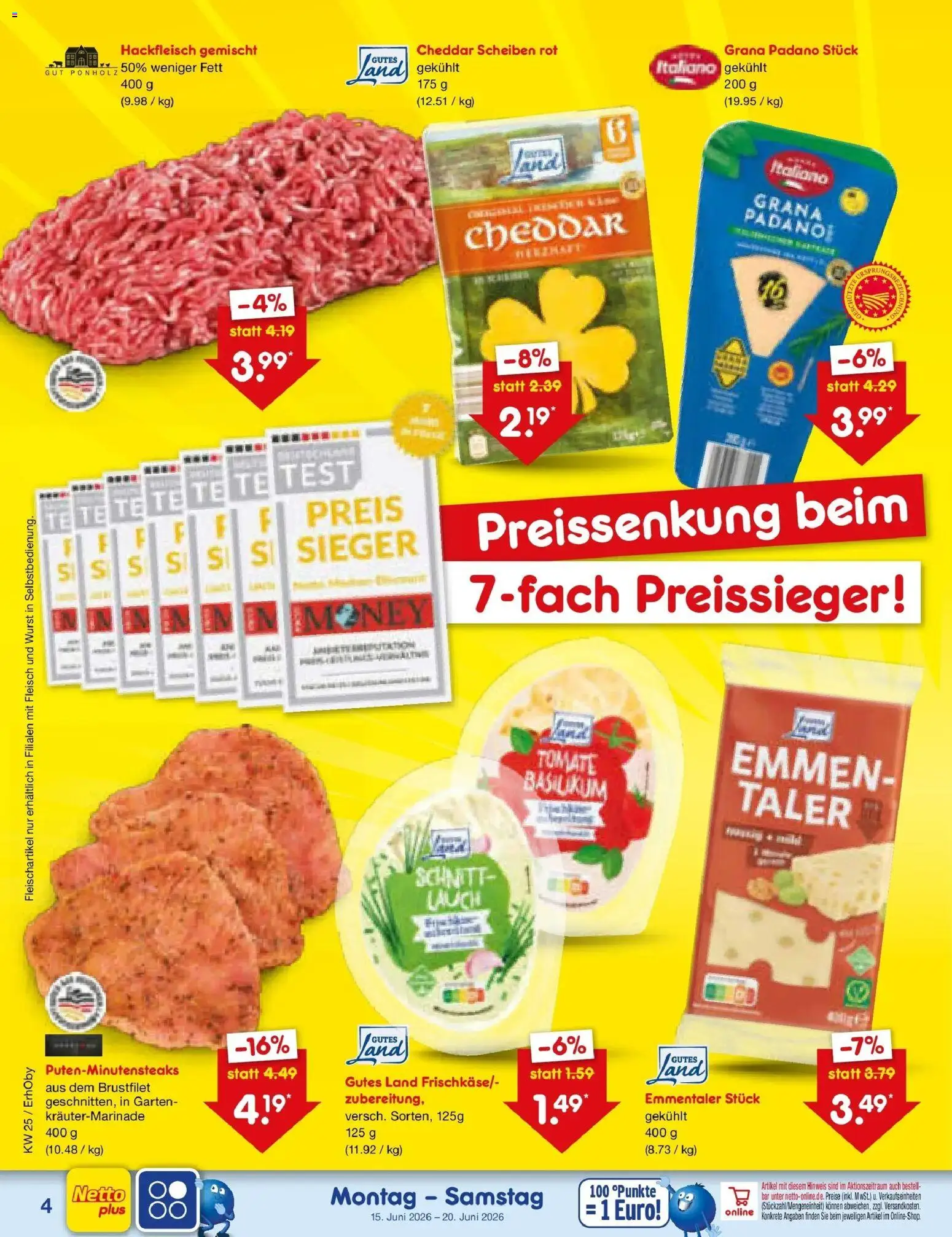 Netto Marken-Discount Prospekt Velden – gültig ab 14.06.2026 | Seite: 4 | Produkte: Wurst, Fleisch, Hackfleisch