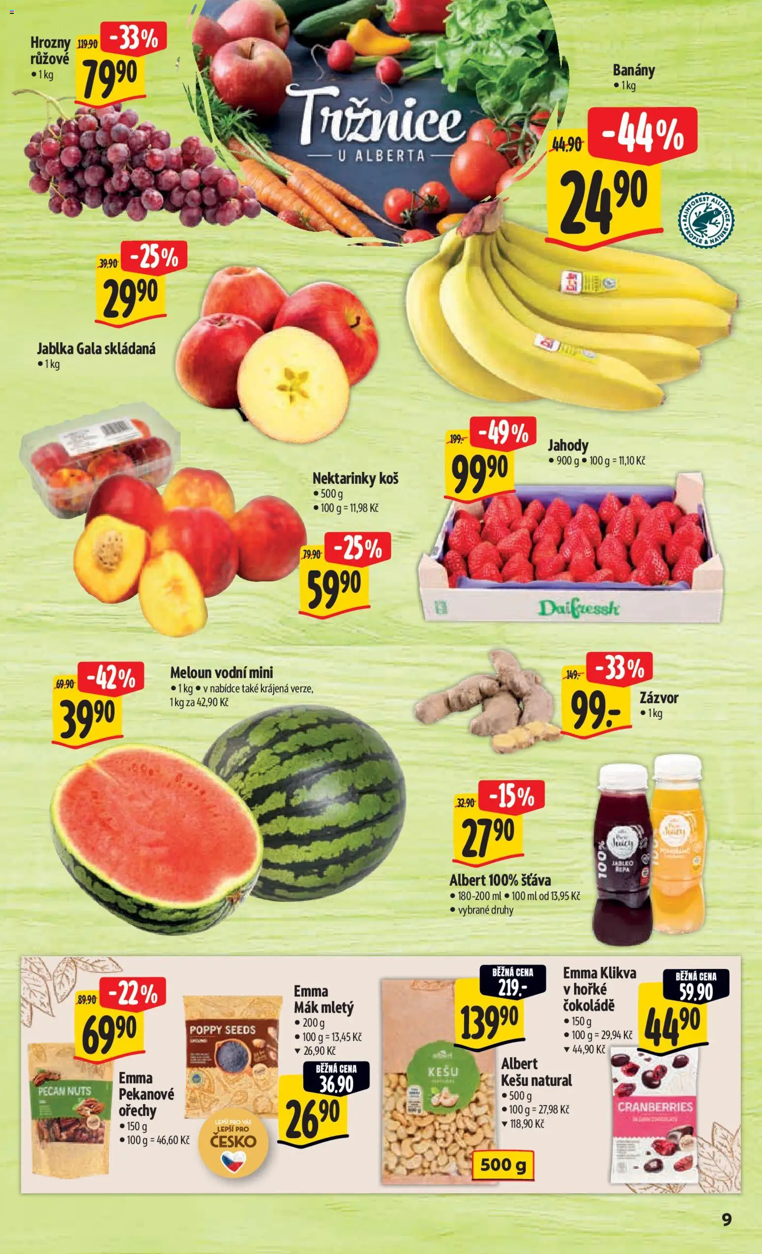 Albert leták - Hypermarket od 06.05.2026 | Strana: 15 | Produkty: Jablka, Banány, Jahody, Hrozny