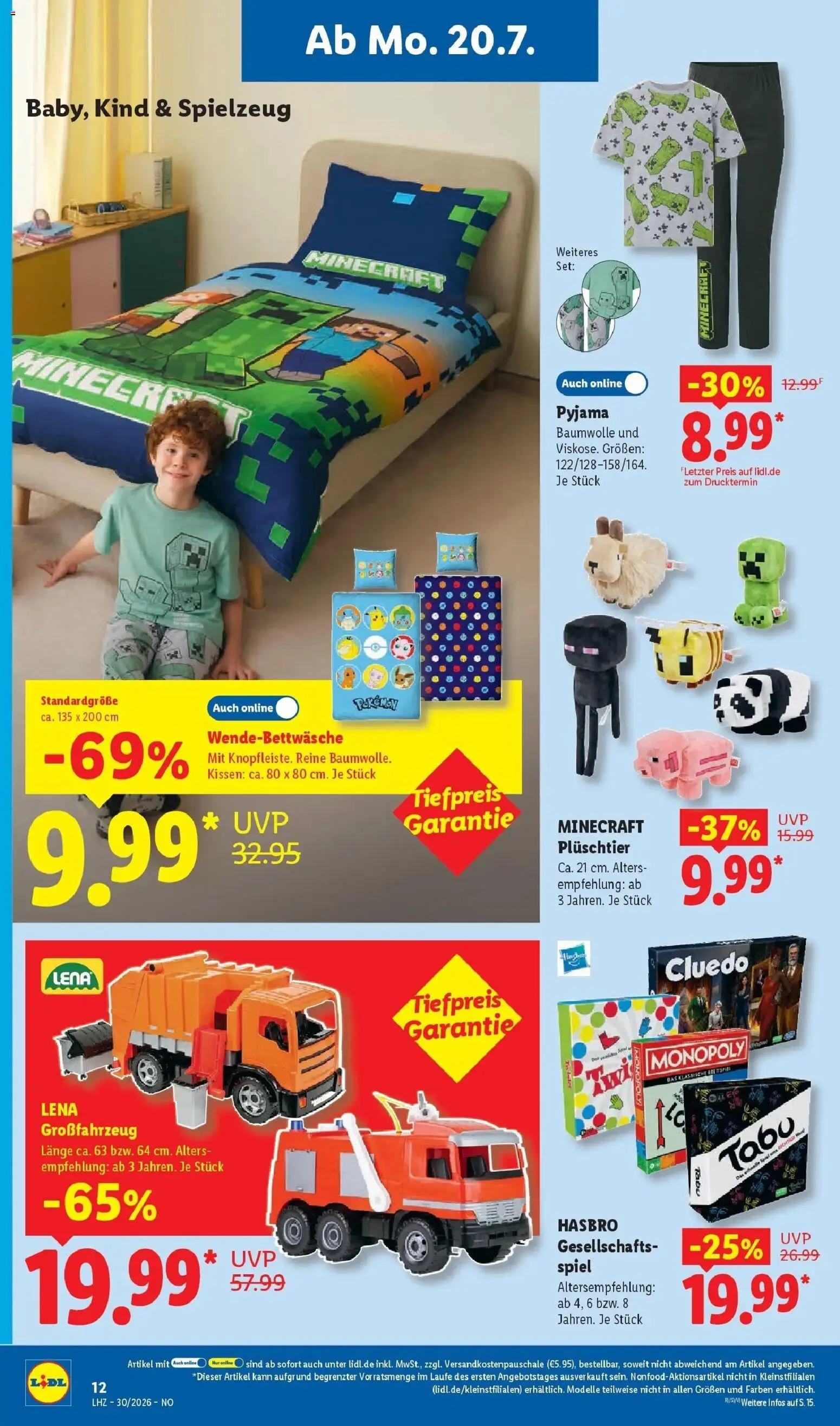 Lidl Prospekt Emlichheim – gültig ab 20.07.2026 | Seite: 32 | Produkte: Spiel, Kissen, Pyjama